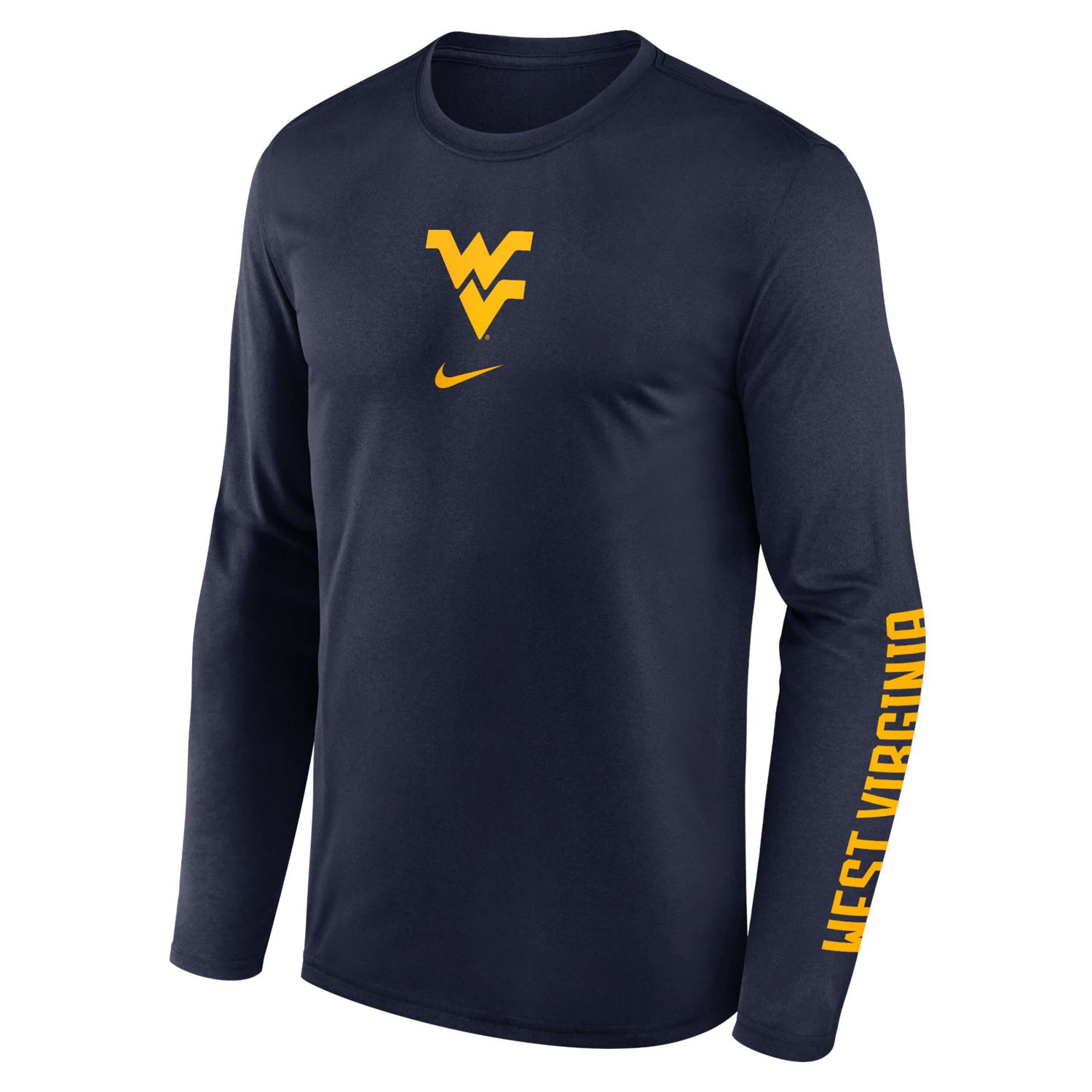 Nike West Virginia Mountaineers Primetime Center Lockup Two-Hit Legend Long Sleeve T-Shirt - view number 2