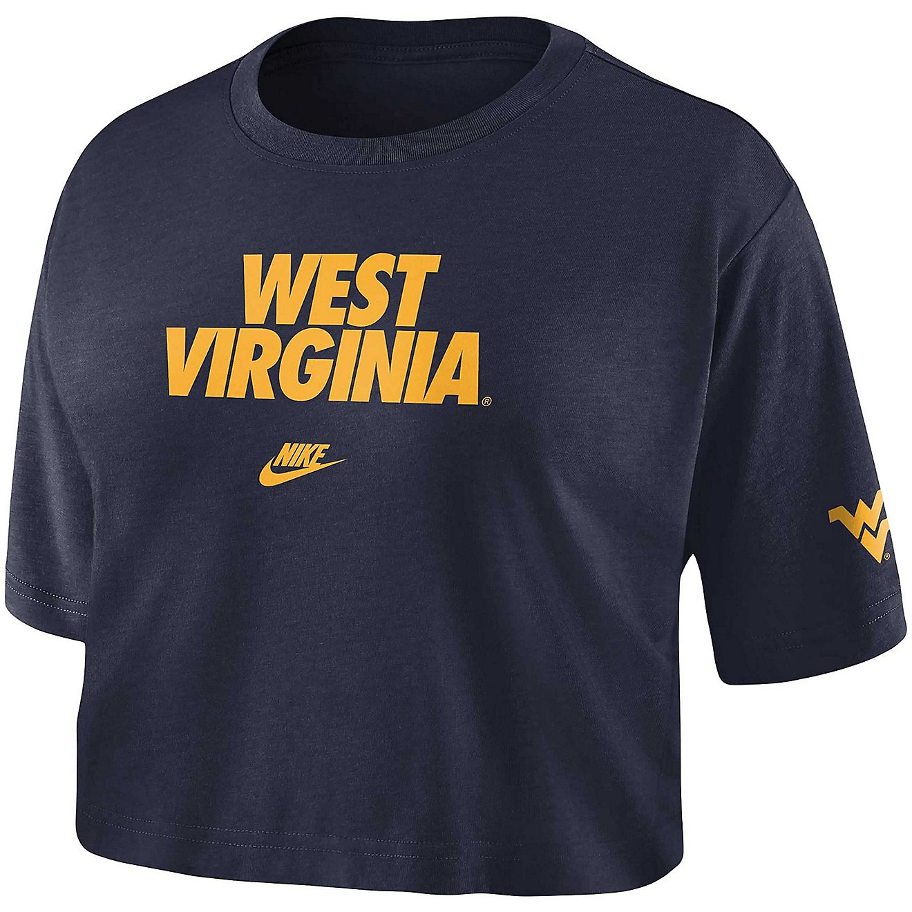 Nike West Virginia Mountaineers Wordmark Cropped T-Shirt                                                                         - view number 2