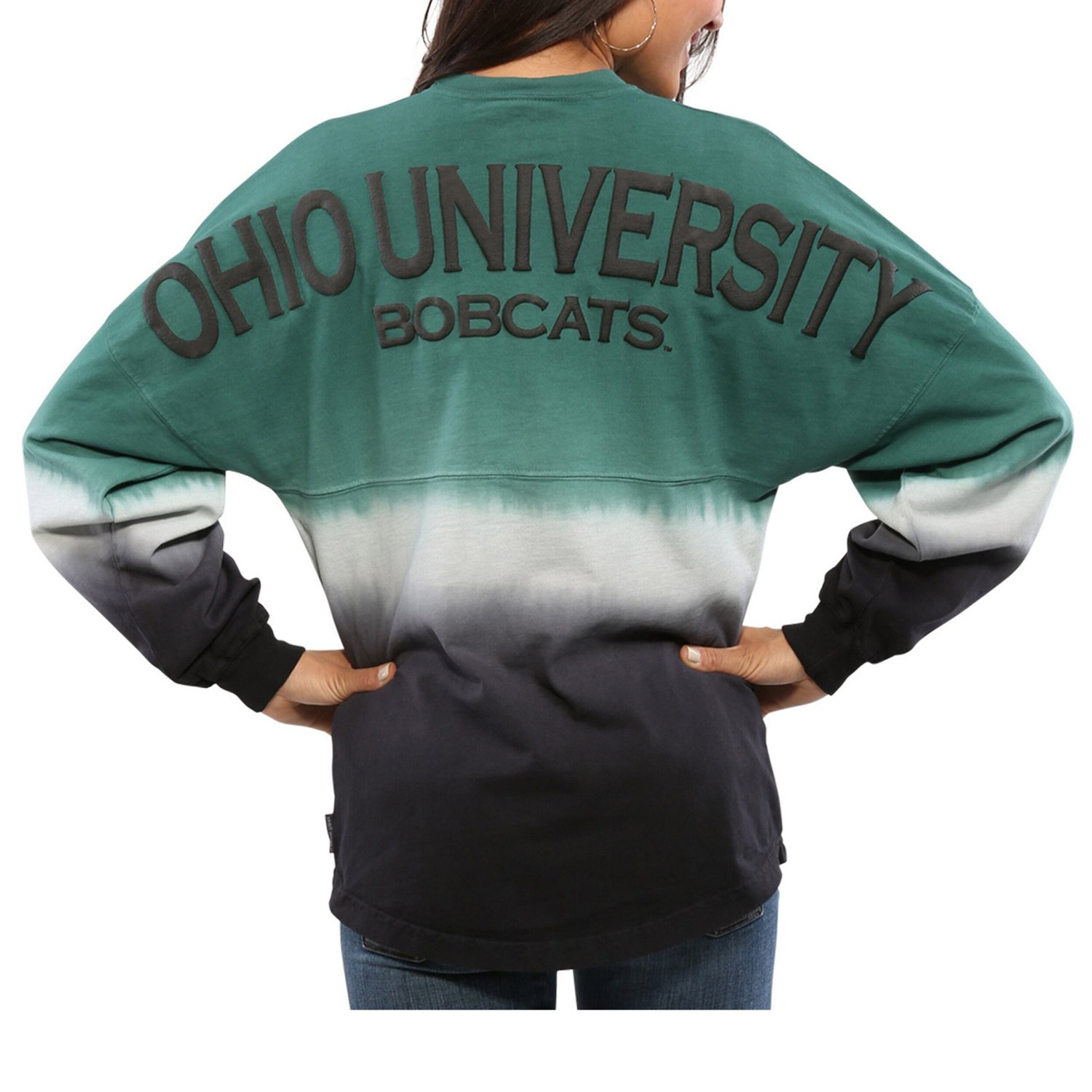 Ohio Bobcats Ombre Long Sleeve Dip-Dyed Spirit Jersey