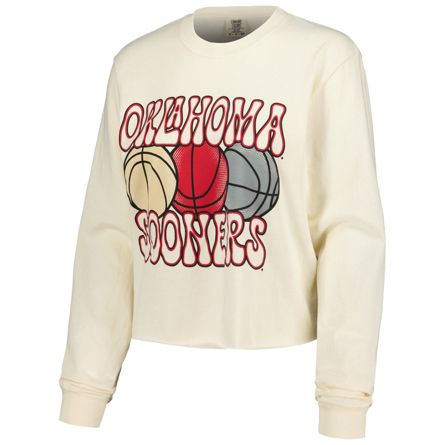 Oklahoma Sooners Comfort Colors Basketball Cropped Long Sleeve T-Shirt - view number 2