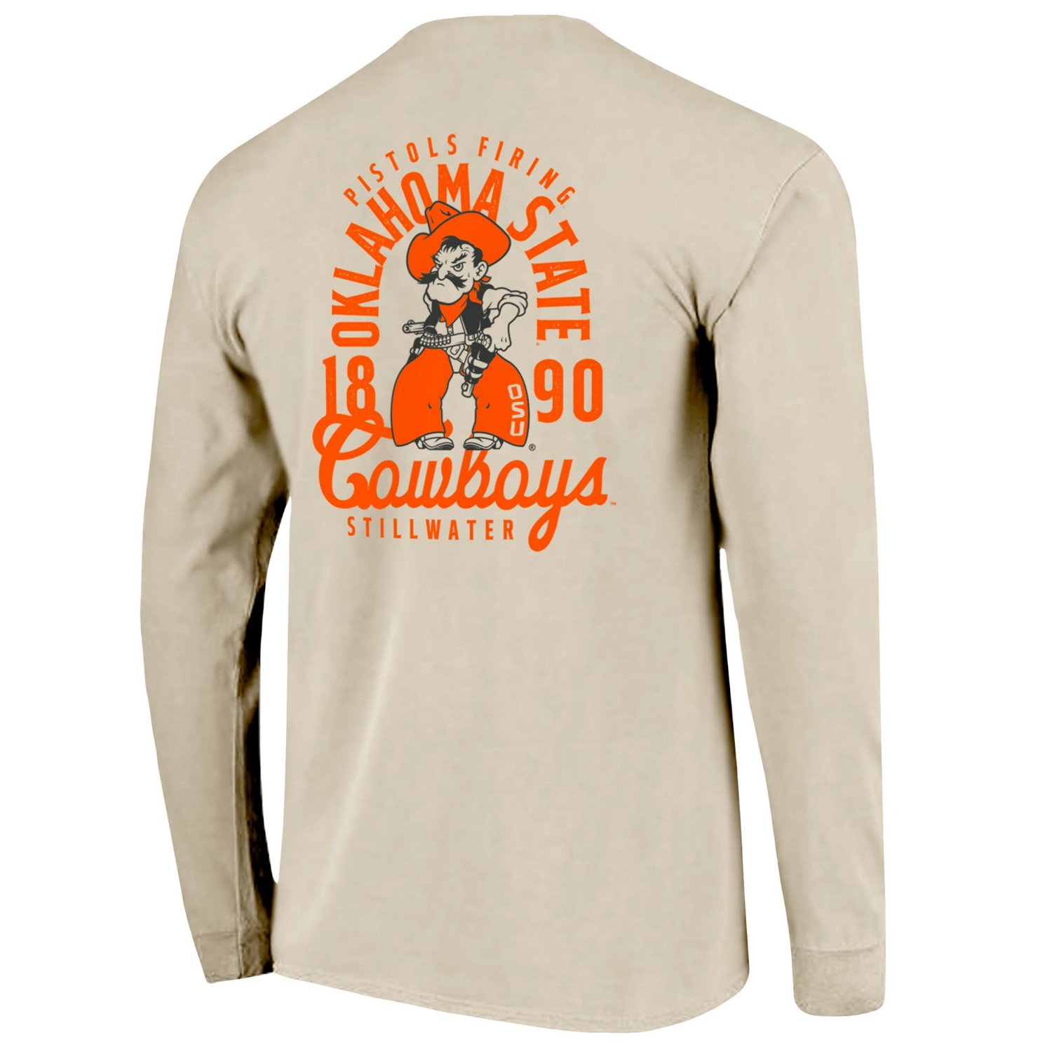 Oklahoma State Cowboys Comfort Colors Mascot Overlay Long Sleeve T-Shirt - view number 3