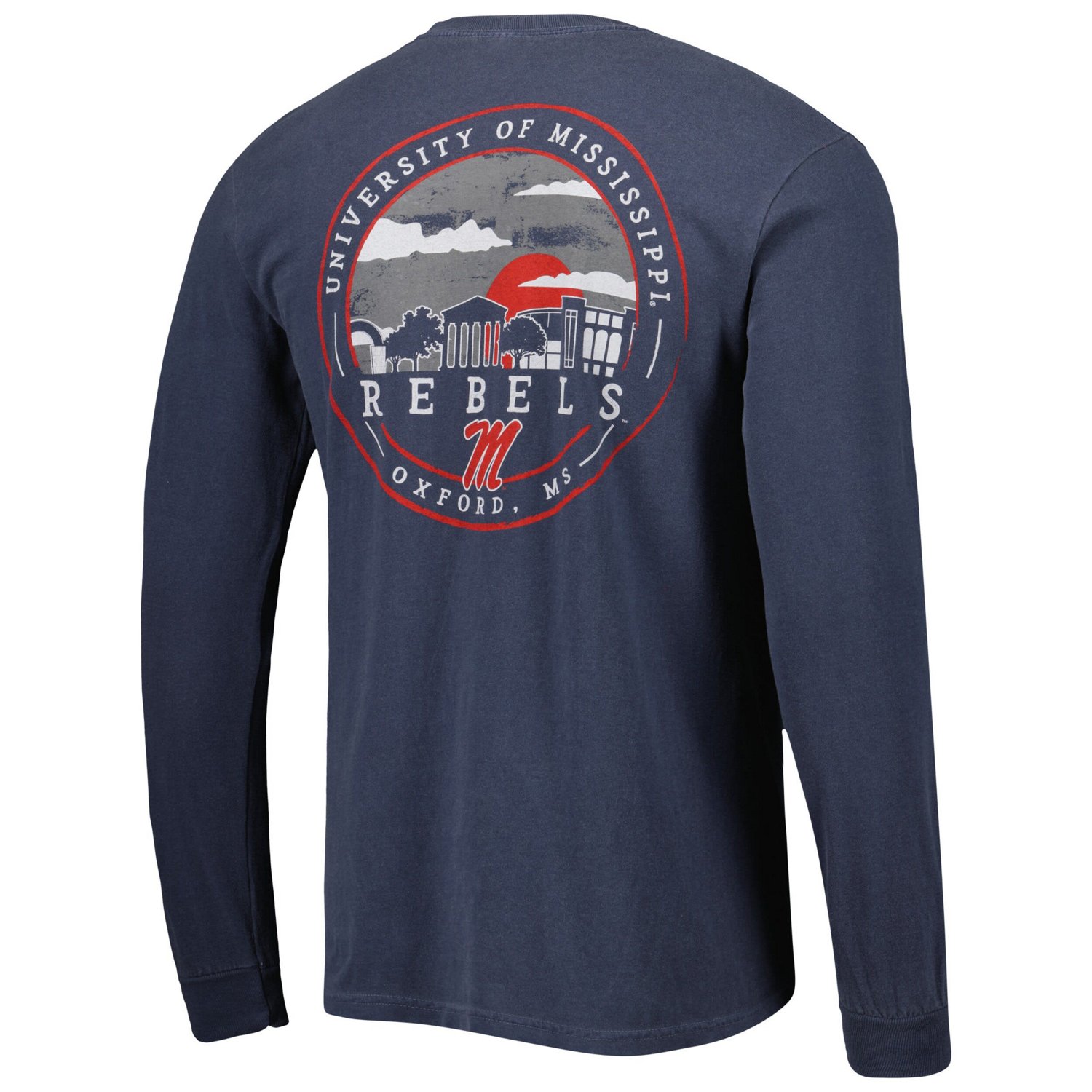 Ole Miss Rebels Circle Campus Scene Long Sleeve T-Shirt
