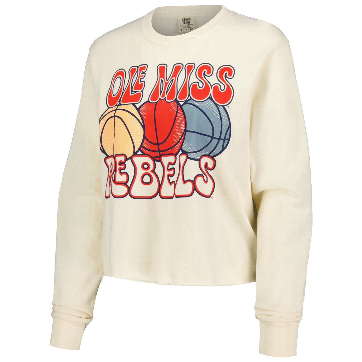 Ole Miss Rebels Comfort Colors Basketball Cropped Long Sleeve T-Shirt - view number 2