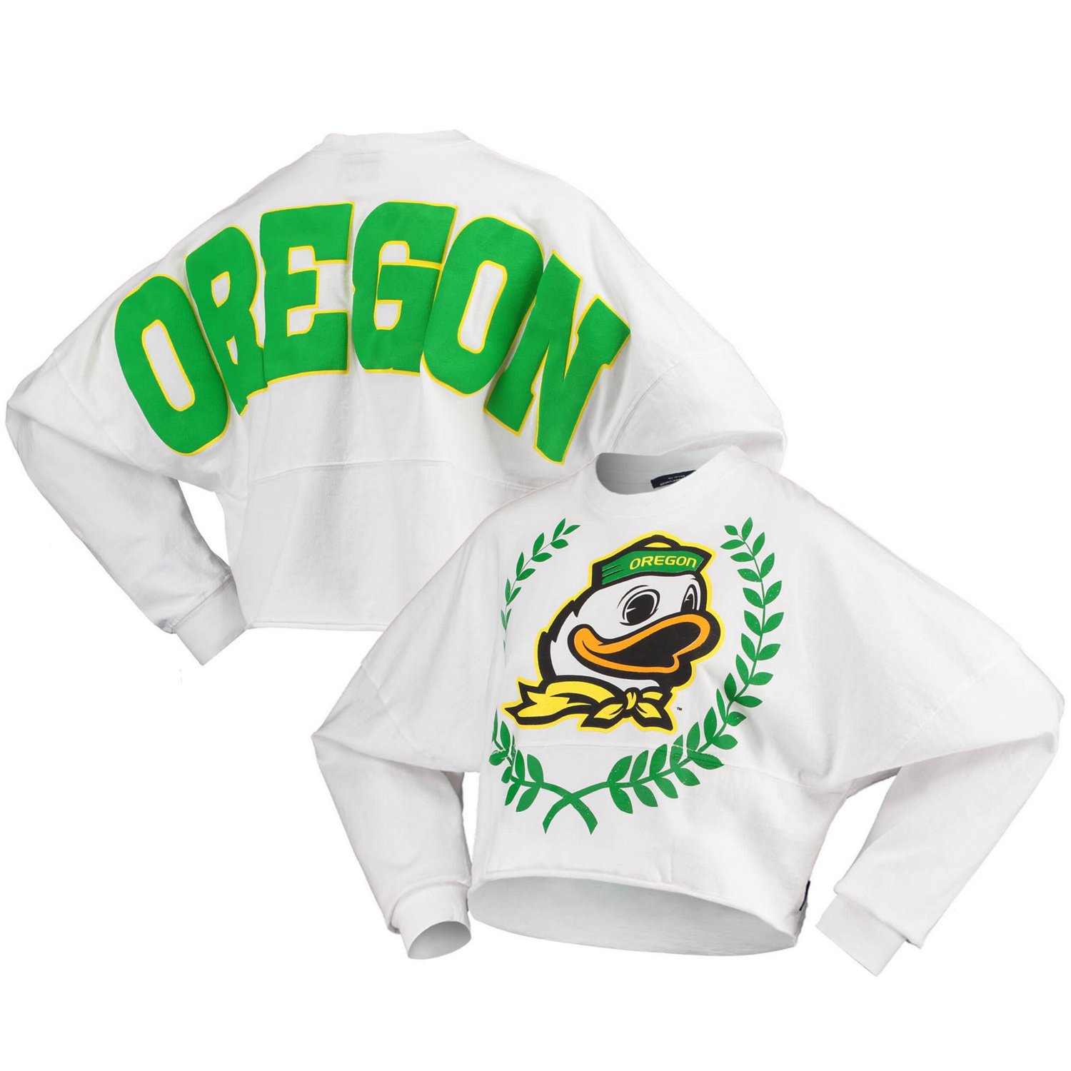 Oregon Ducks Laurels Crop Long Sleeve T-Shirt