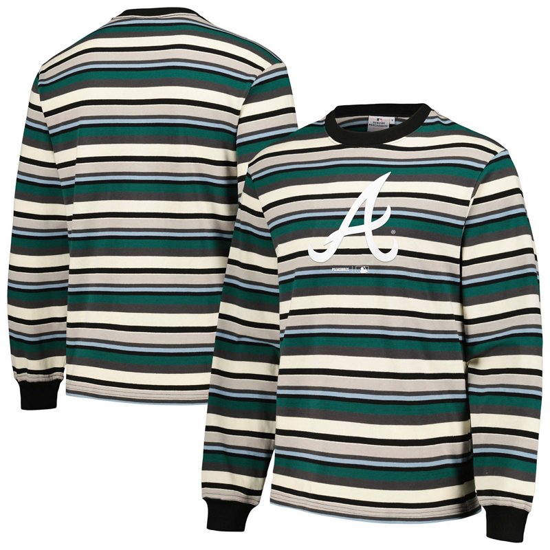 Pleasures Green Atlanta Braves Ballpark Long Sleeve T-Shirt-image
