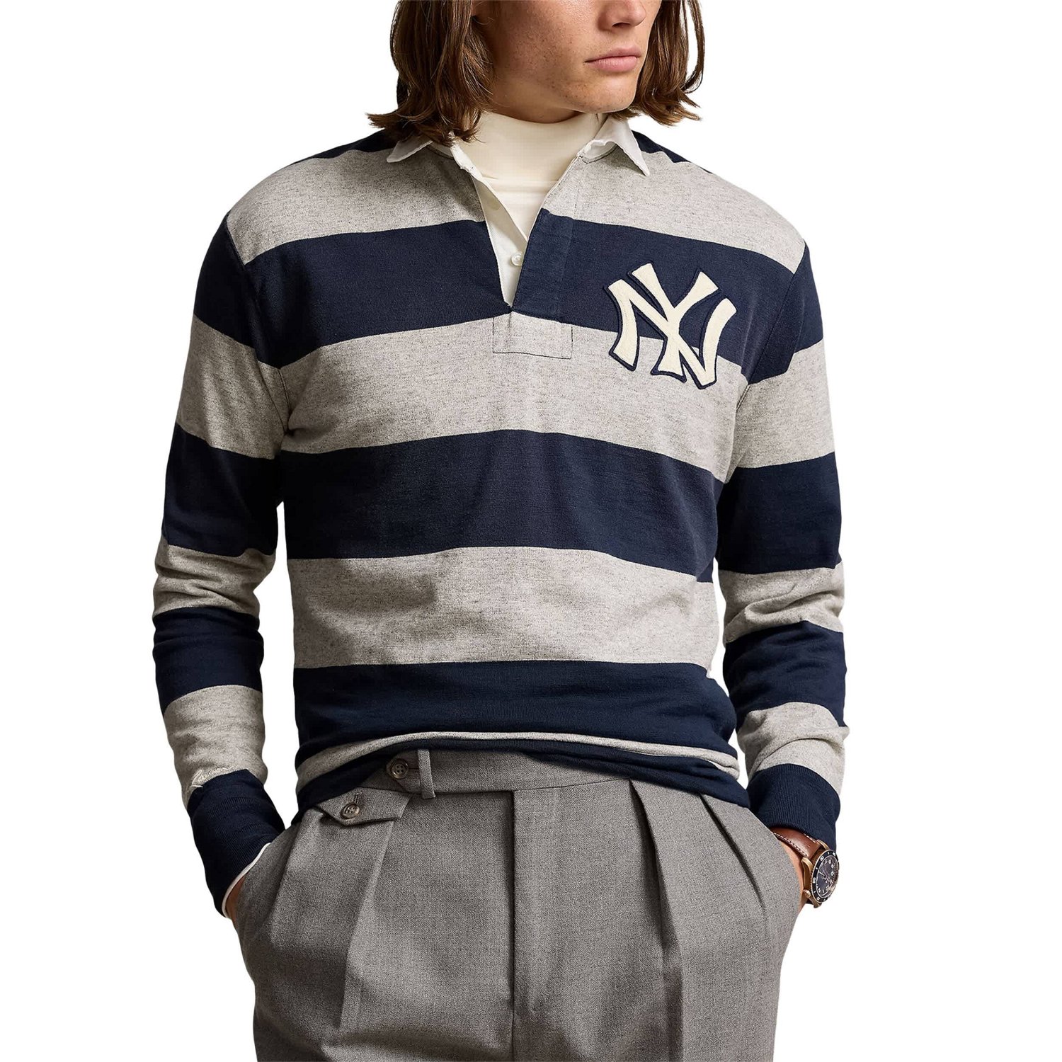 Polo Ralph Lauren Heather Gray New York Yankees Long Sleeve