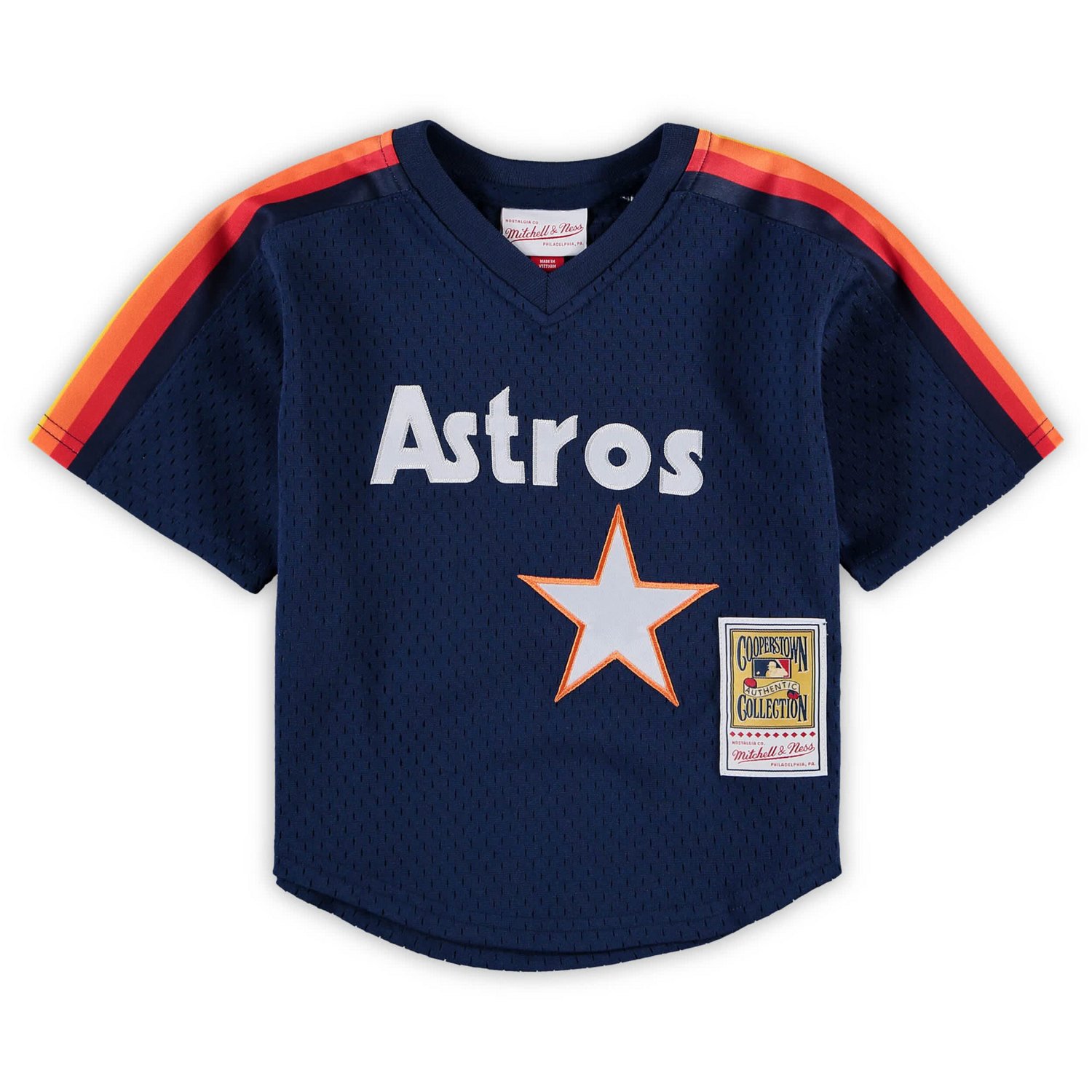 Preschool  Mitchell  Ness Nolan Ryan Houston Astros Cooperstown Collection Mesh Batting Practice Jersey - view number 2
