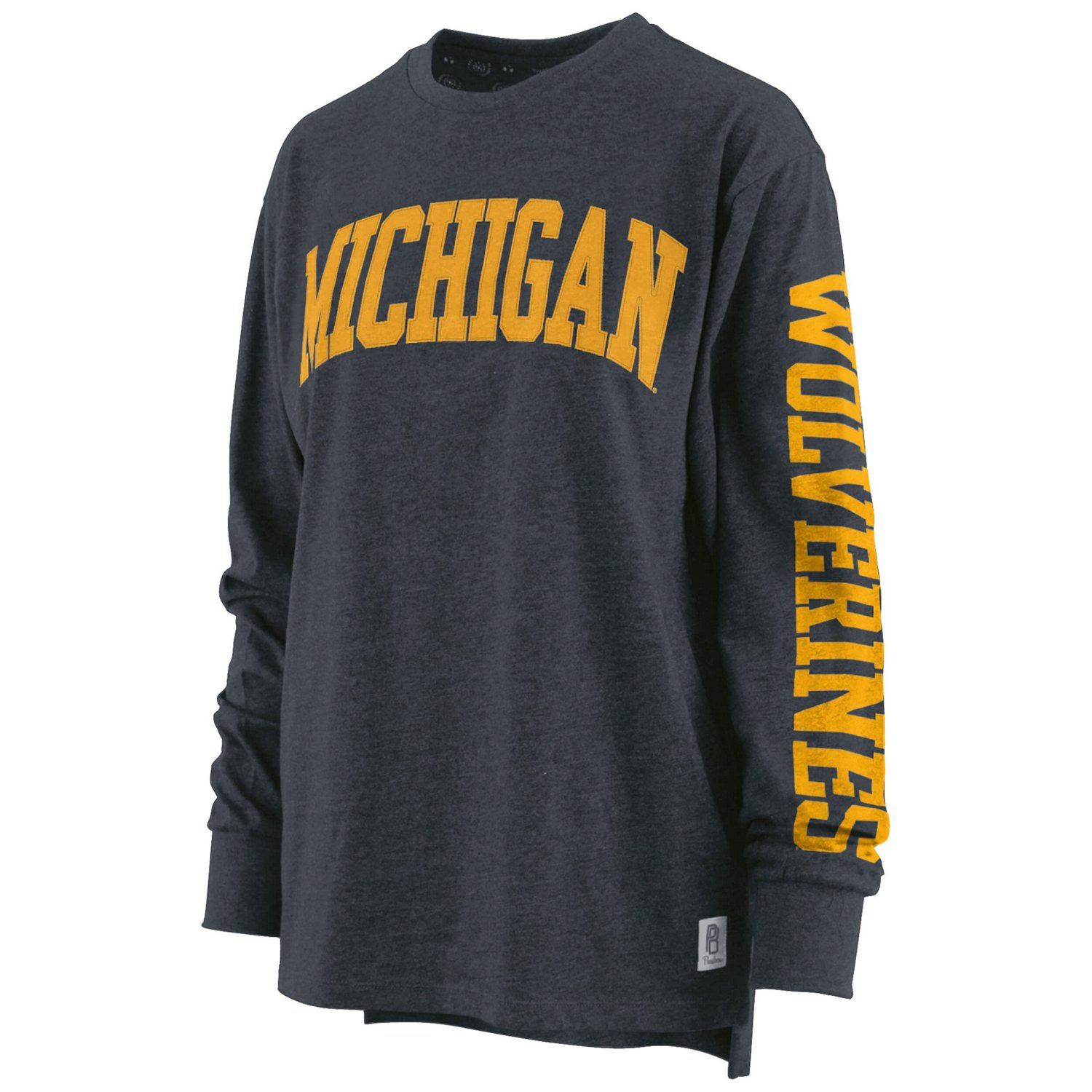 Pressbox Heathered Michigan Wolverines Two-Hit Canyon Long Sleeve T-Shirt - view number 2