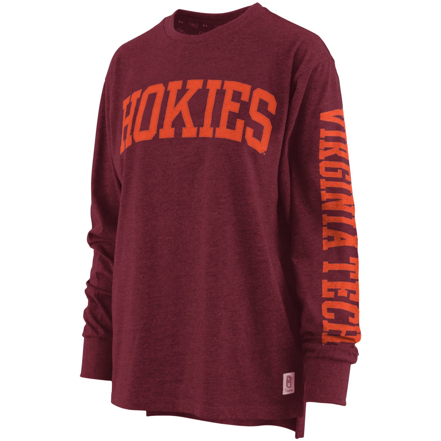 Pressbox Heathered Virginia Tech Hokies Two-Hit Canyon Long Sleeve T-Shirt - view number 2
