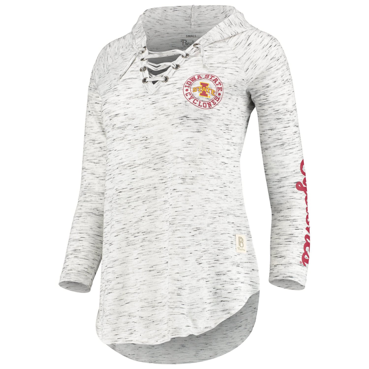 Pressbox Iowa State Cyclones Space Dye Lace-Up V-Neck Long Sleeve T-Shirt                                                        - view number 2