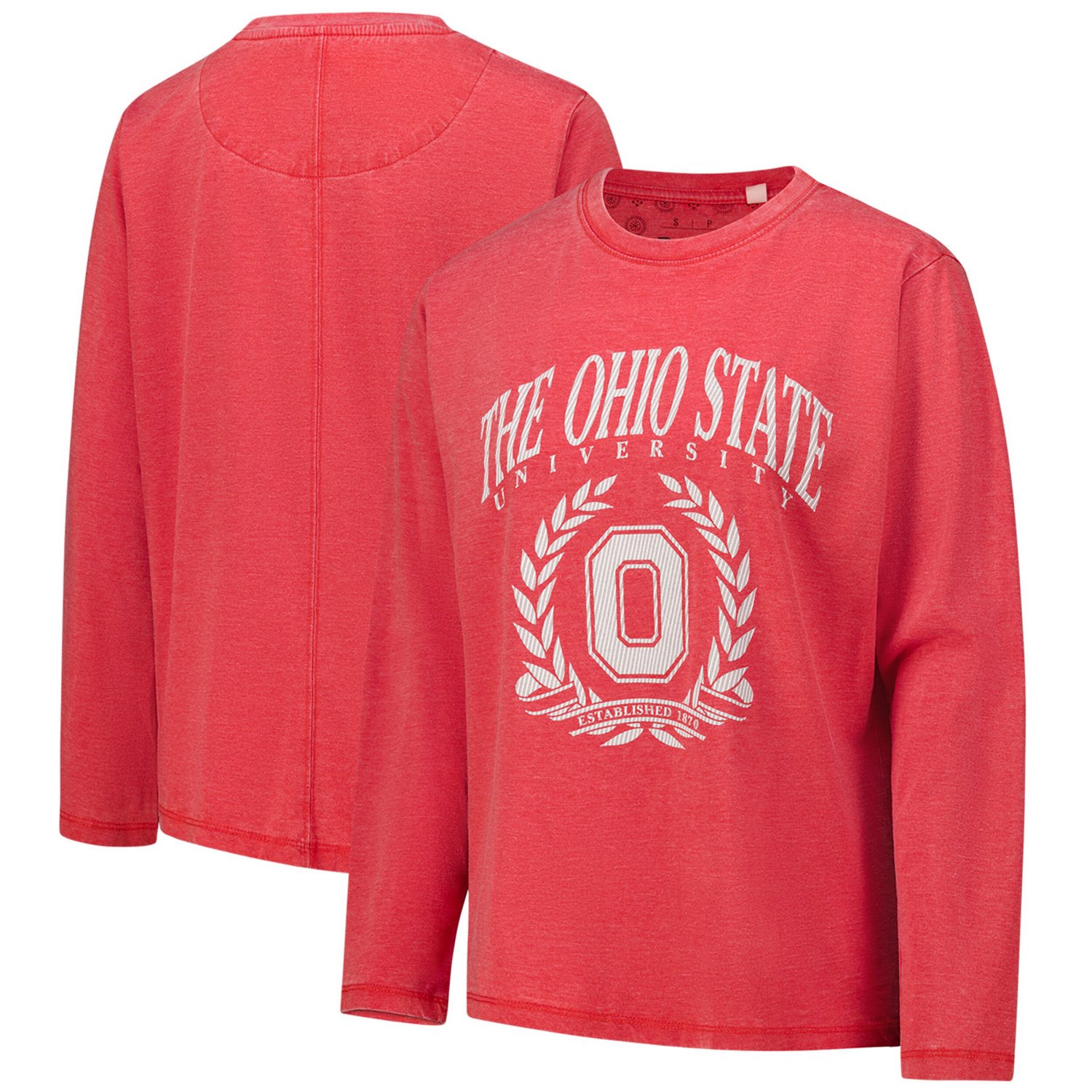 Pressbox Ohio State Buckeyes Chandler Leaf Arch Long Sleeve T-Shirt