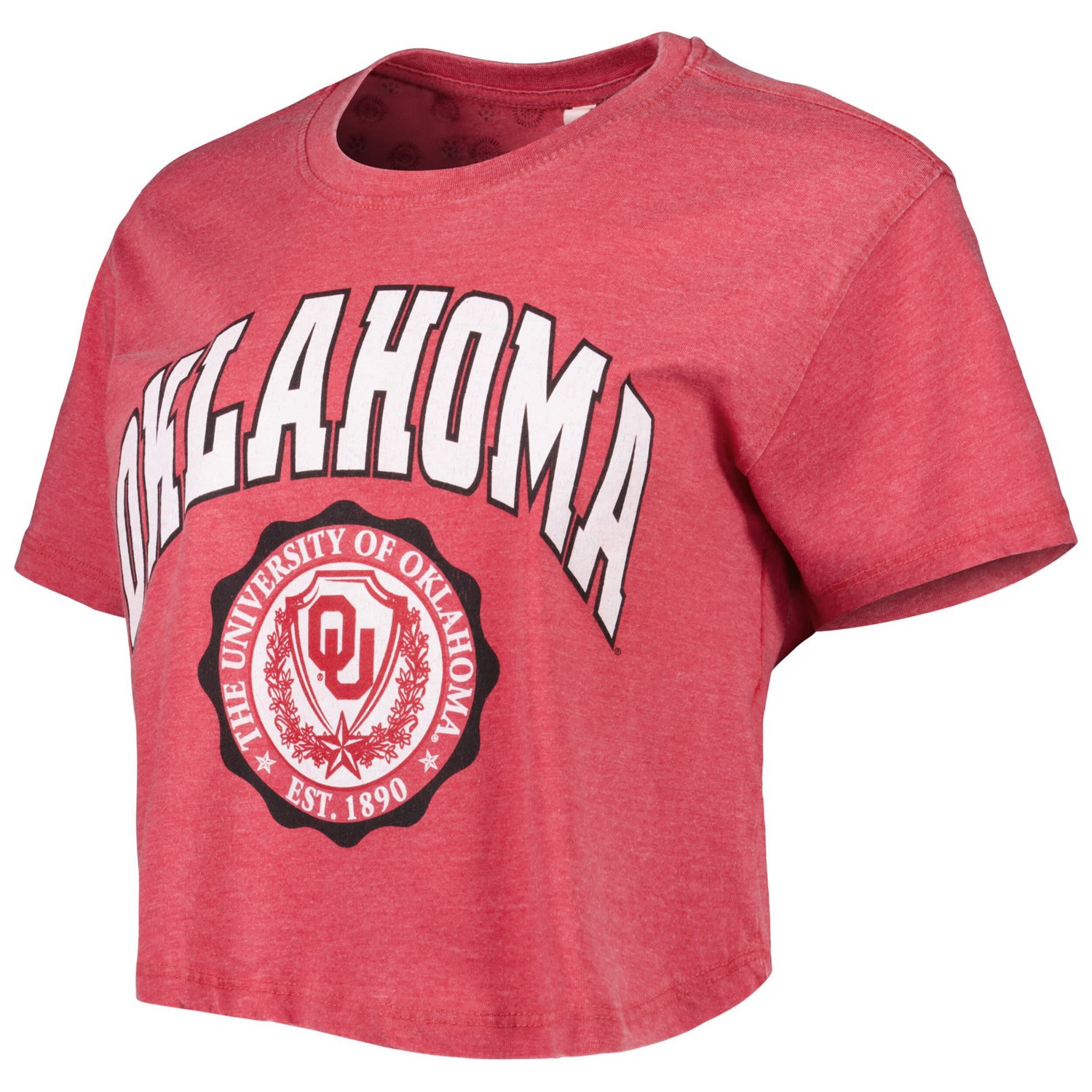 Pressbox Oklahoma Sooners Edith Vintage Burnout Crop T-Shirt - view number 2