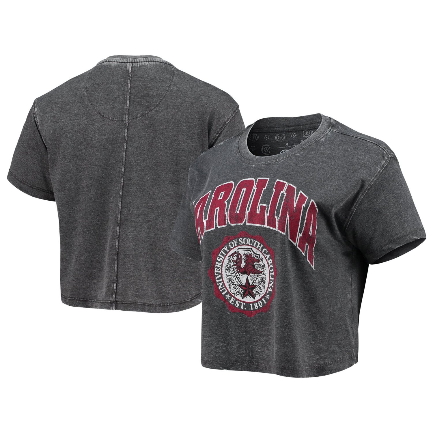 Pressbox South Carolina Gamecocks Edith Vintage Burnout Crop T-Shirt - view number 1