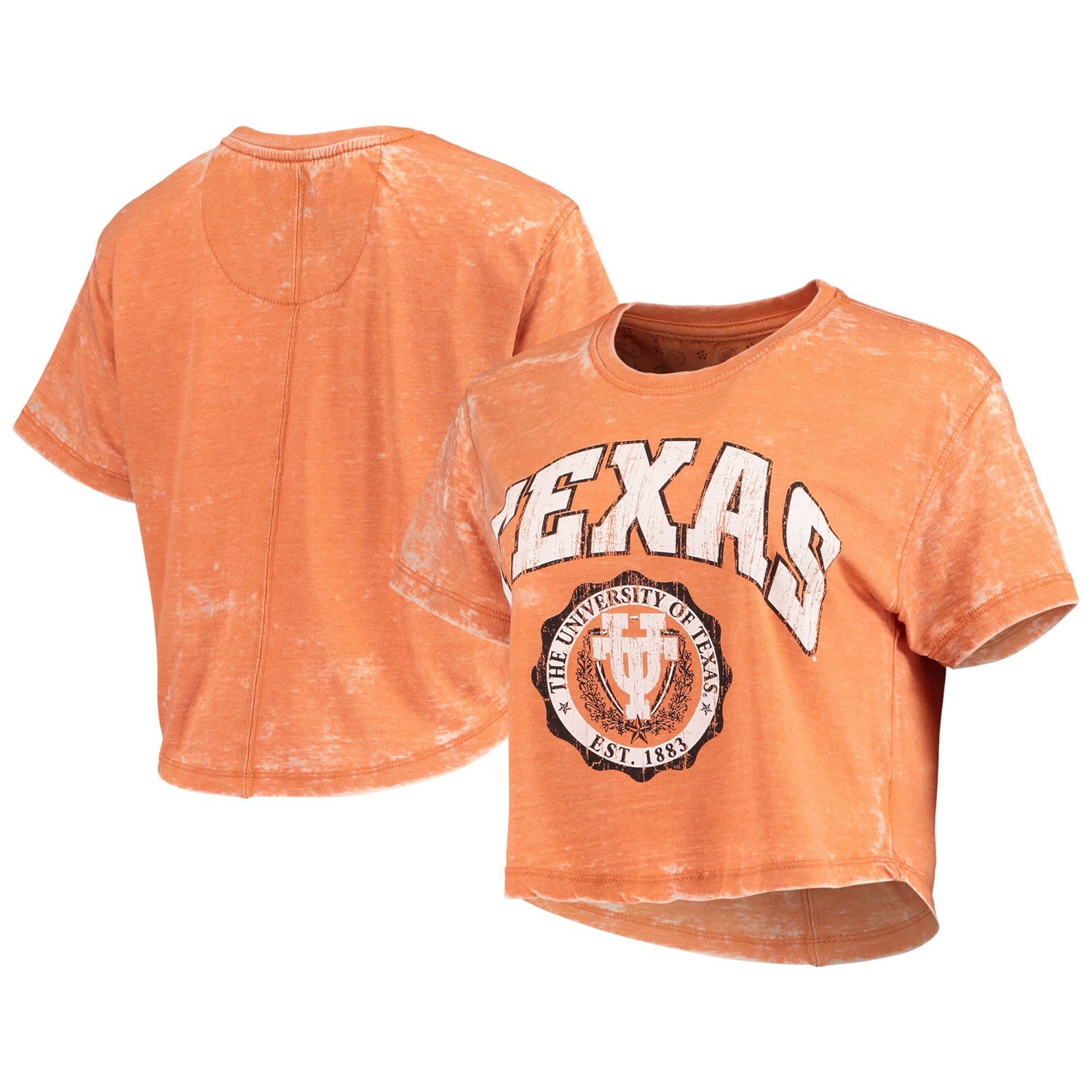 Pressbox Texas Longhorns Edith Vintage Burnout Crop T-Shirt - view number 1
