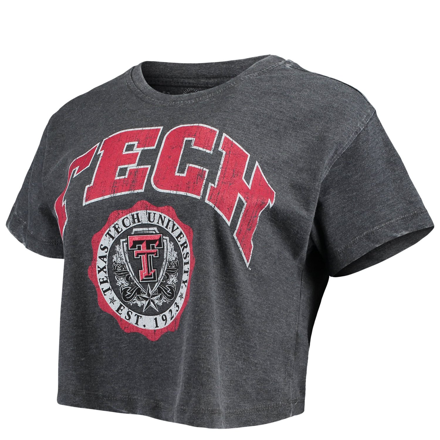 Pressbox Texas Tech Red Raiders Edith Vintage Burnout Crop T-Shirt - view number 2