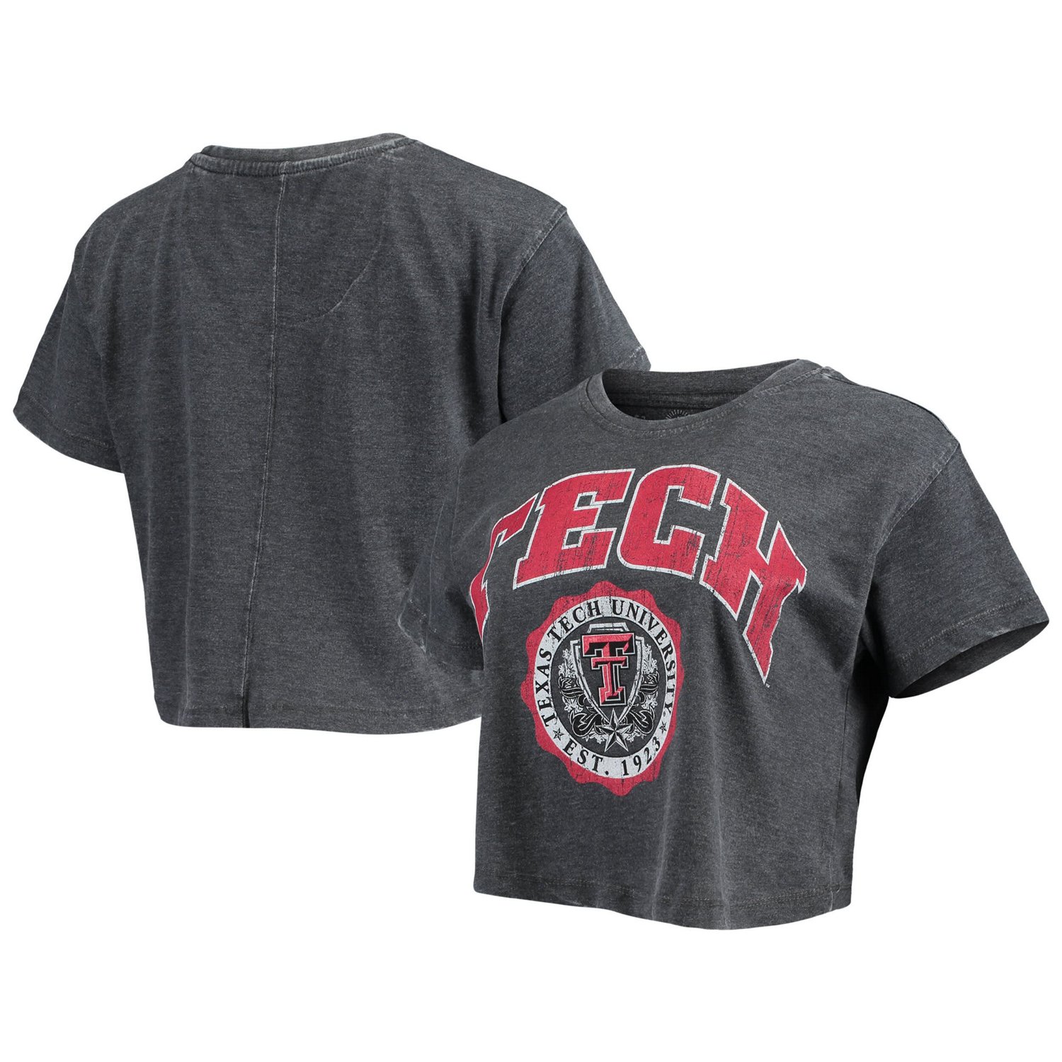 Pressbox Texas Tech Red Raiders Edith Vintage Burnout Crop T-Shirt