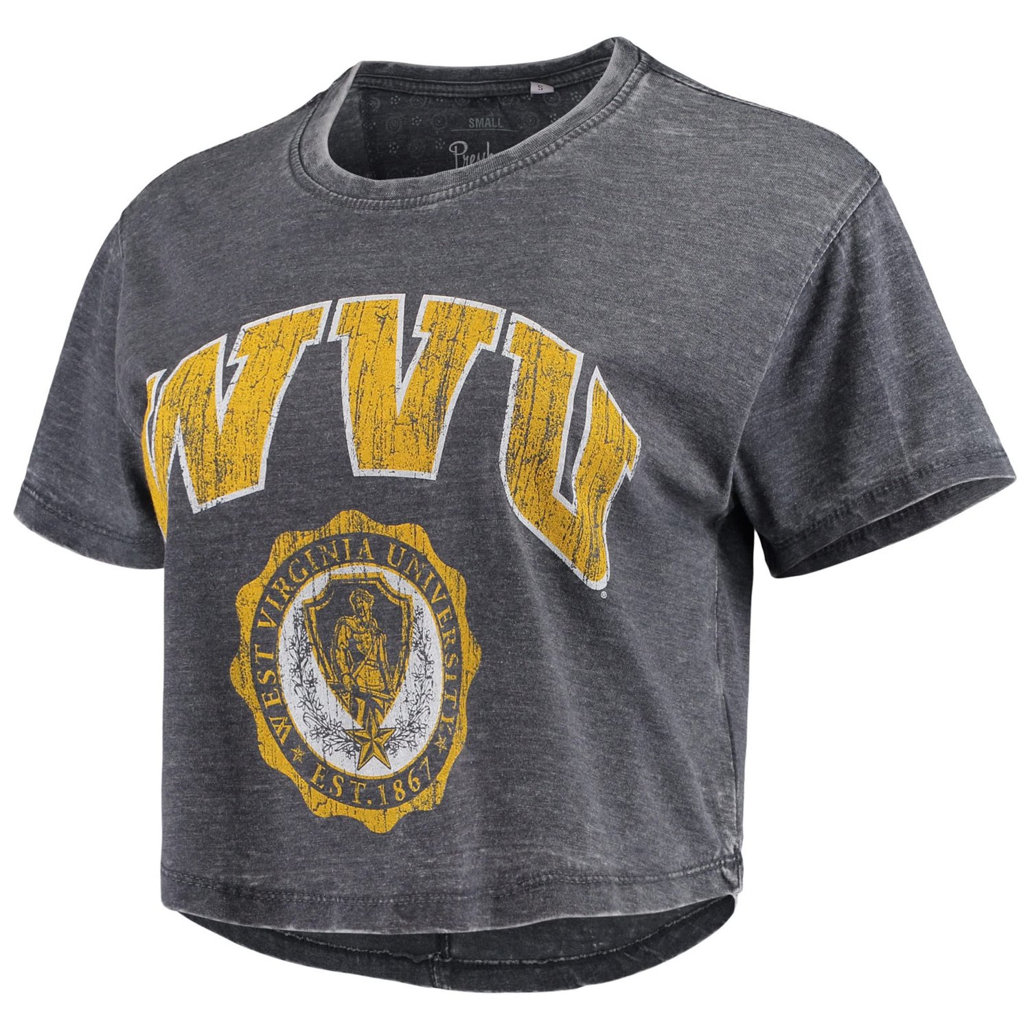 Pressbox West Virginia Mountaineers Edith Vintage Burnout Crop T-Shirt - view number 2
