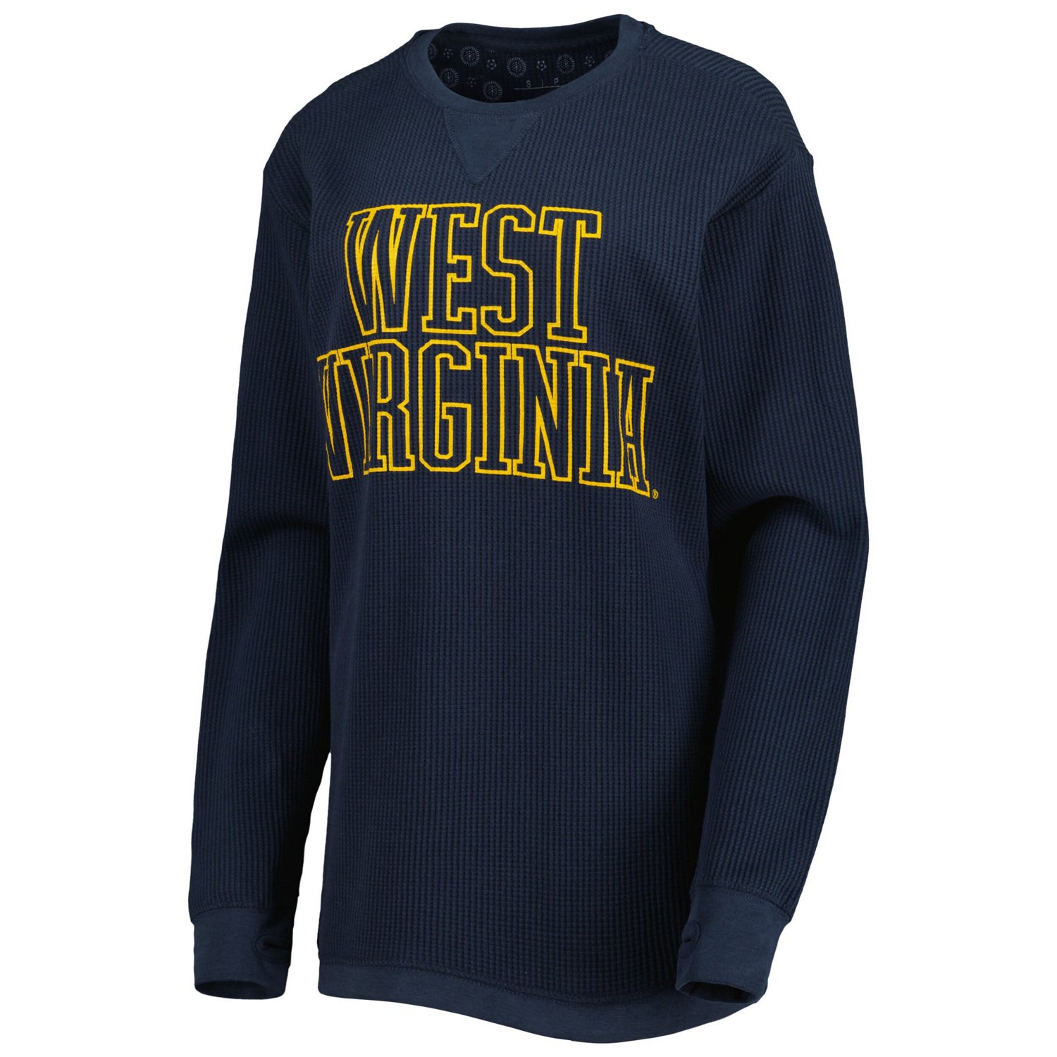 Pressbox West Virginia Mountaineers Surf Plus Size Southlawn Waffle-Knit Thermal Tri-Blend Long Sleeve T-Shirt - view number 2