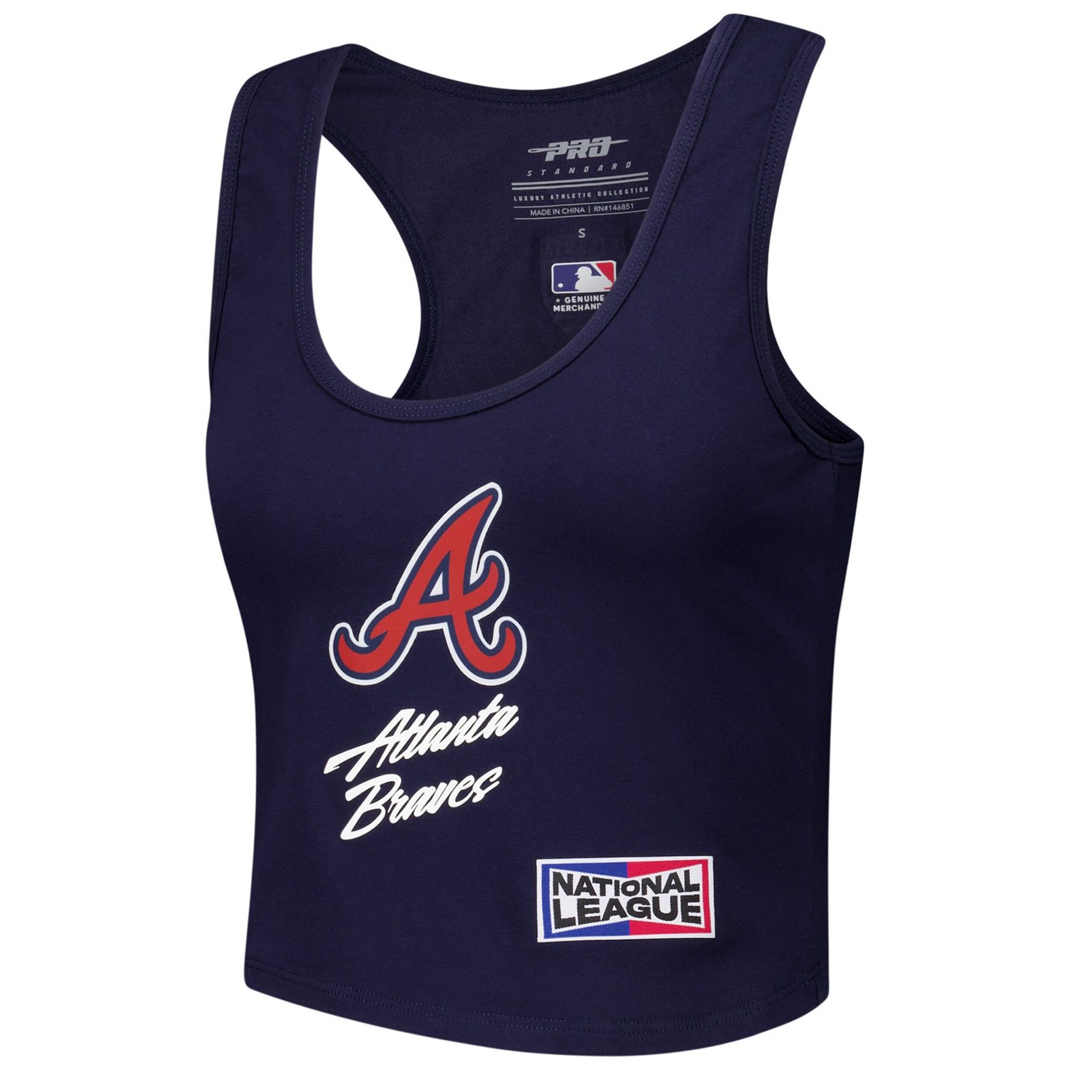 Pro Standard Atlanta Braves Fast Lane Fitted Tri-Blend Cropped Tank Top                                                          - view number 2