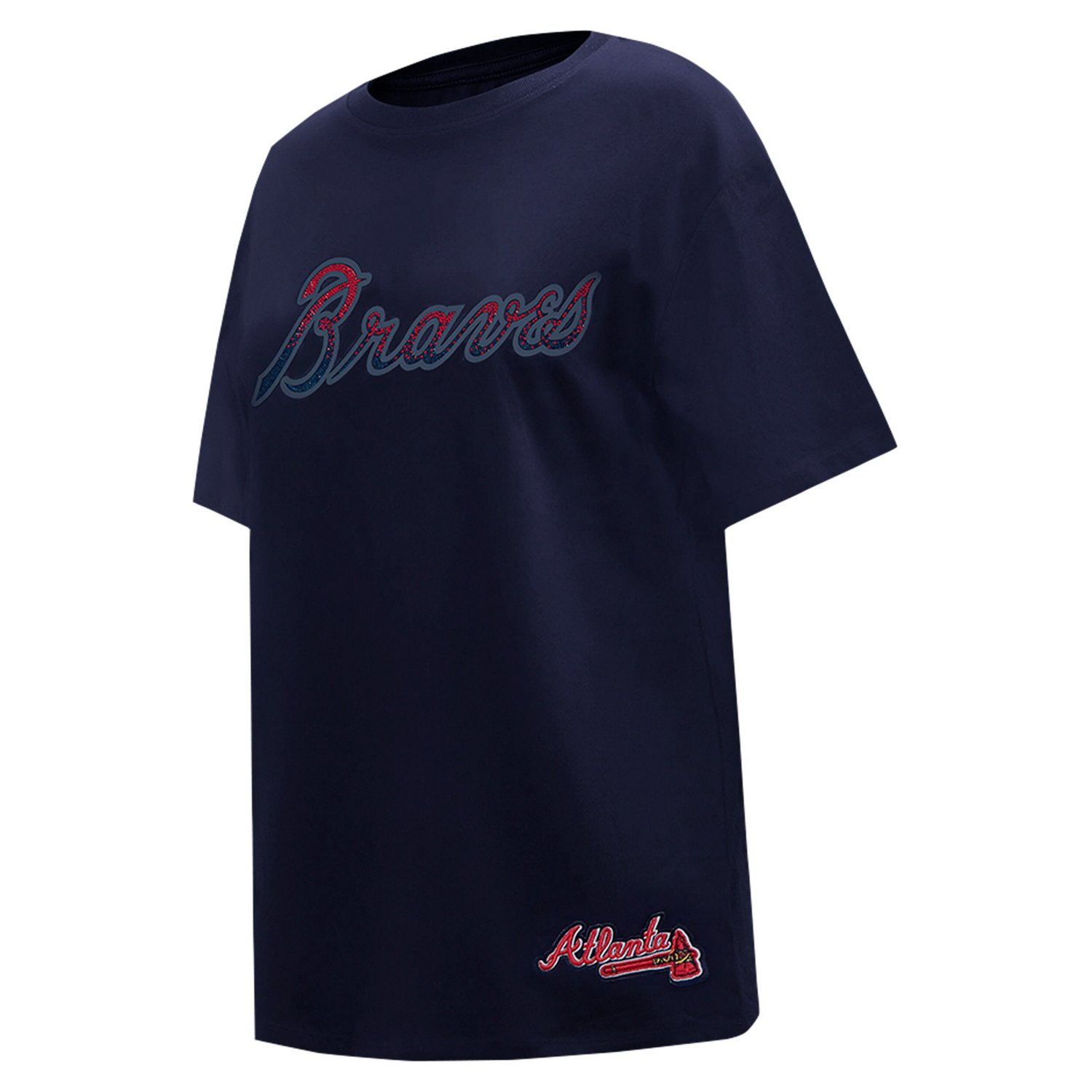 Pro Standard Atlanta Braves Rhinestone Slim Fit T-Shirt