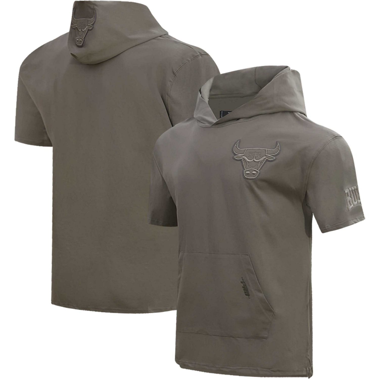 Pro Standard Gray Chicago Bulls Neutrals Short Sleeve Pullover Hoodie - view number 1