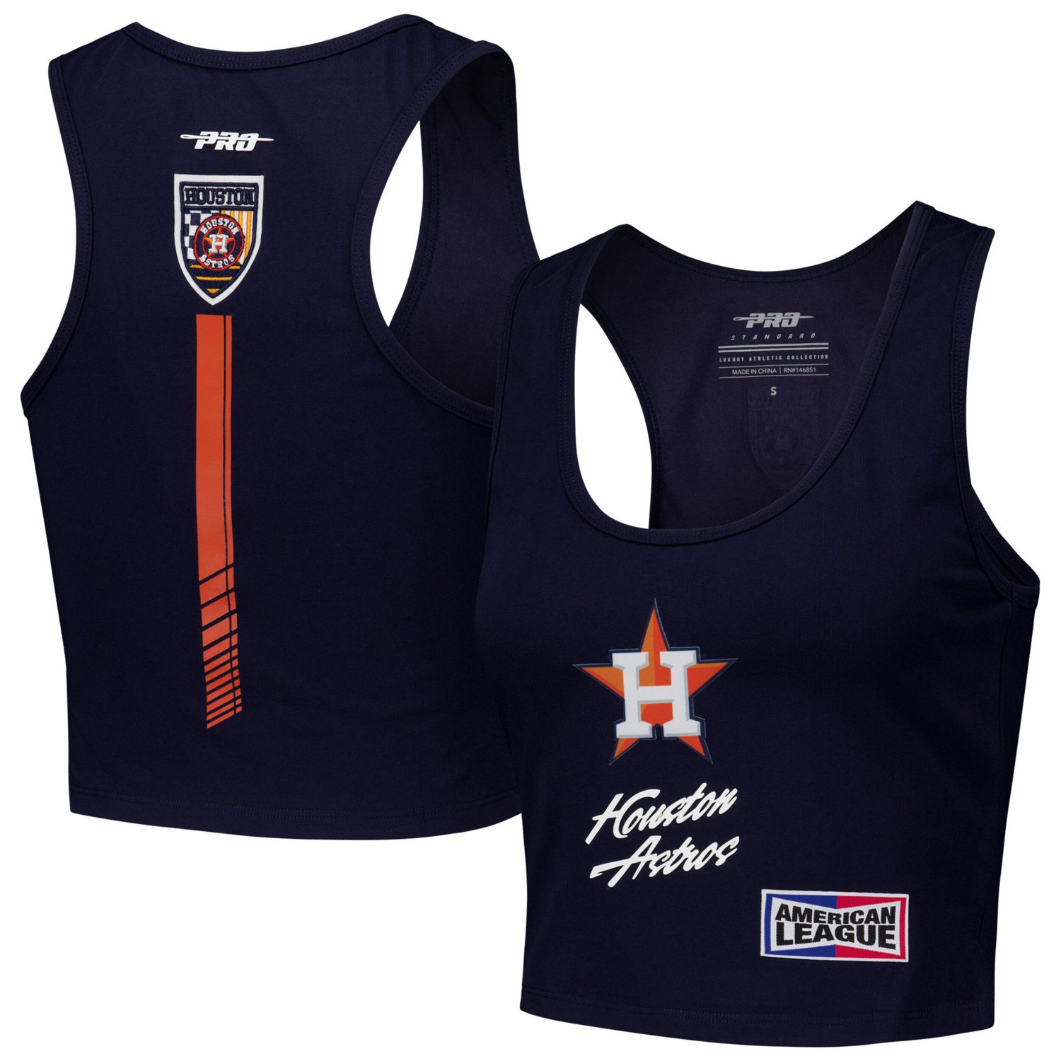 Pro Standard Houston Astros Fast Lane Fitted Tri-Blend Cropped Tank Top                                                          - view number 1