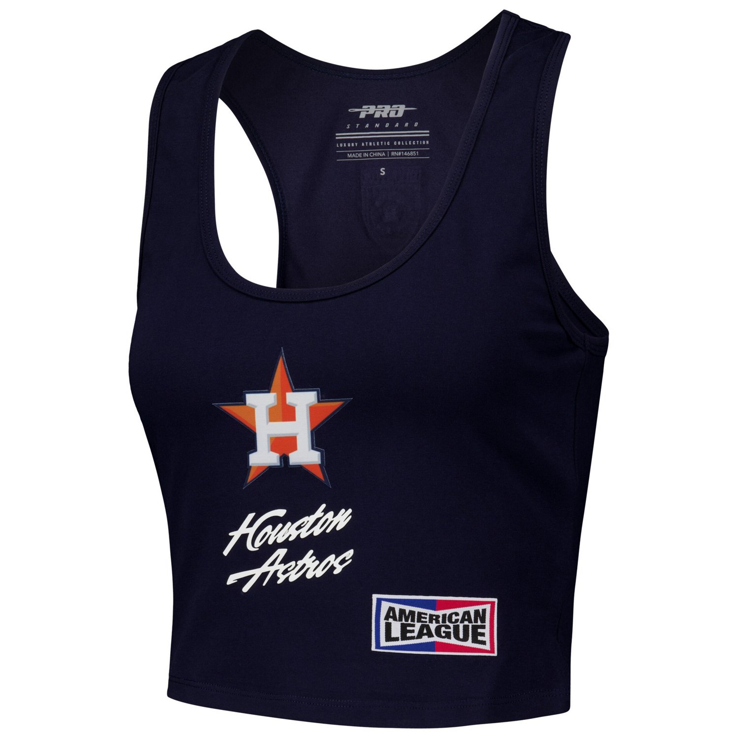 Pro Standard Houston Astros Fast Lane Fitted Tri-Blend Cropped Tank Top                                                          - view number 2