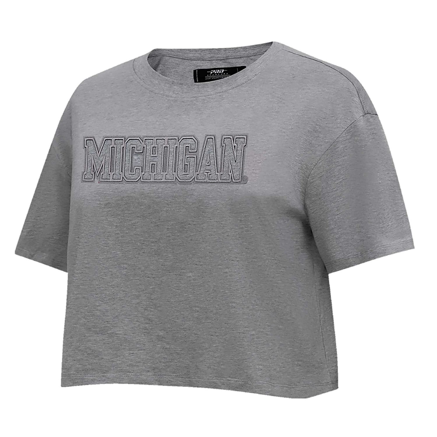 Pro Standard Michigan Wolverines Tonal Neutral Boxy Cropped T-Shirt - view number 2