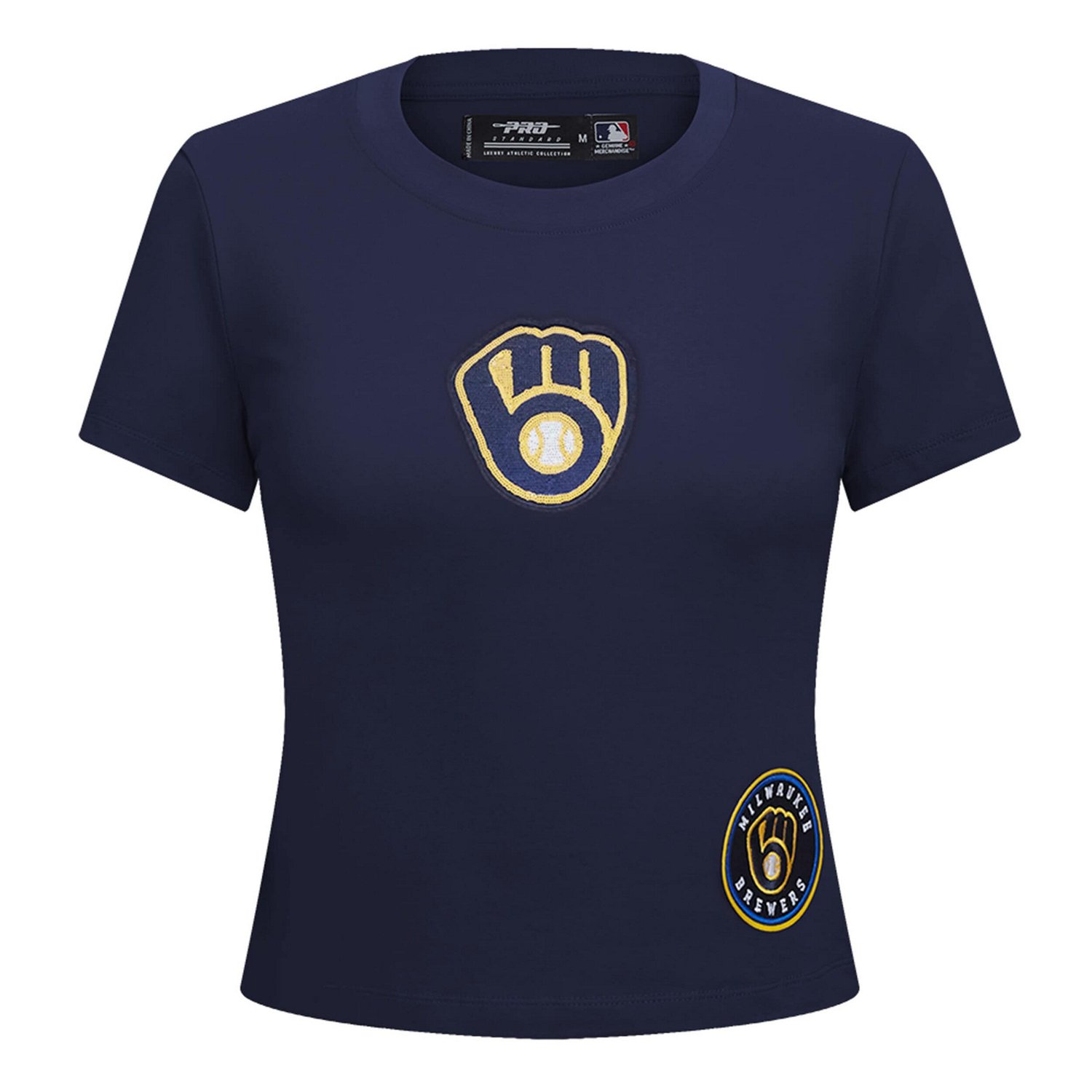 Pro Standard Milwaukee Brewers Game Day Classics Baby Doll Cropped T-Shirt                                                       - view number 4