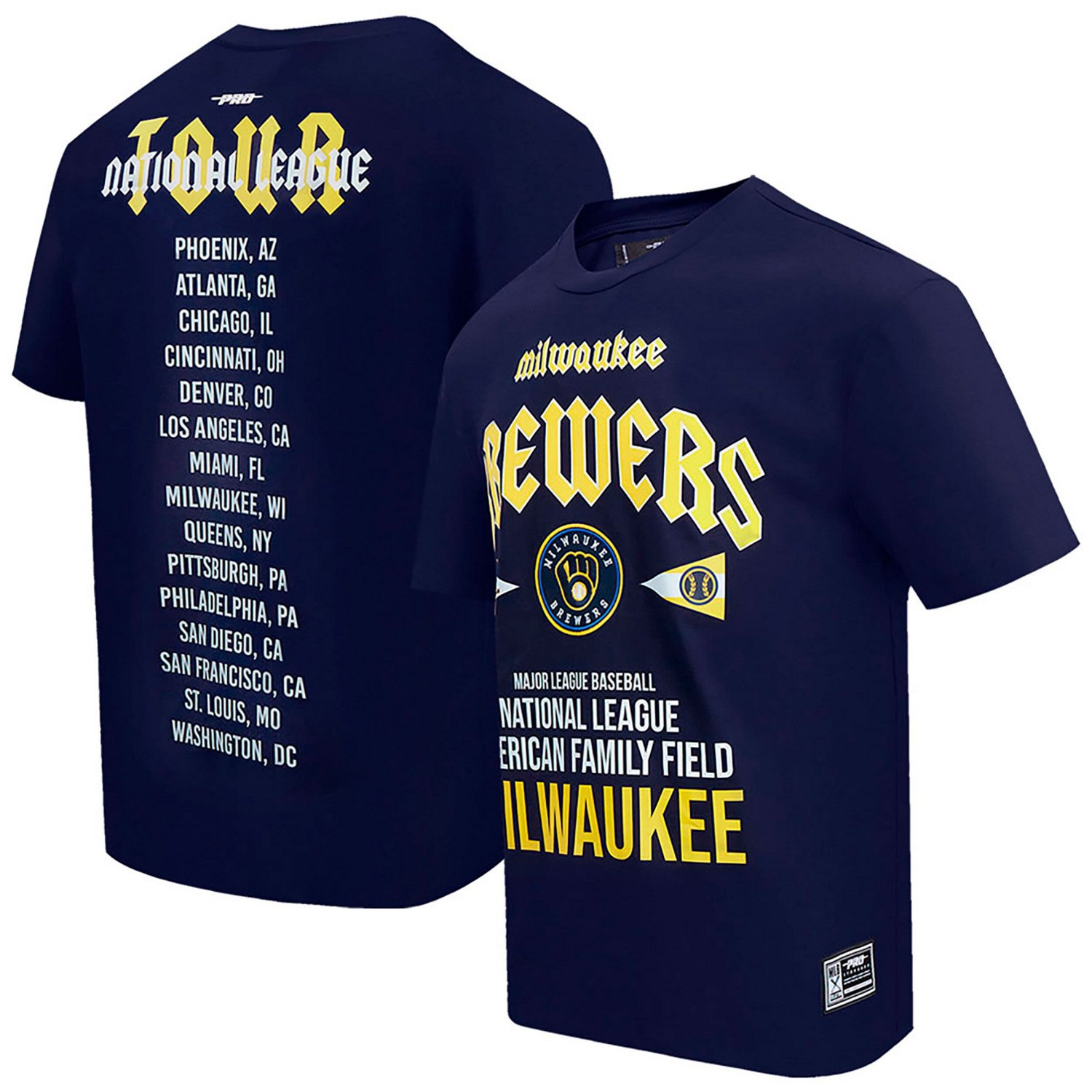 Pro Standard Milwaukee Brewers Oversized City Tour T-Shirt                                                                      