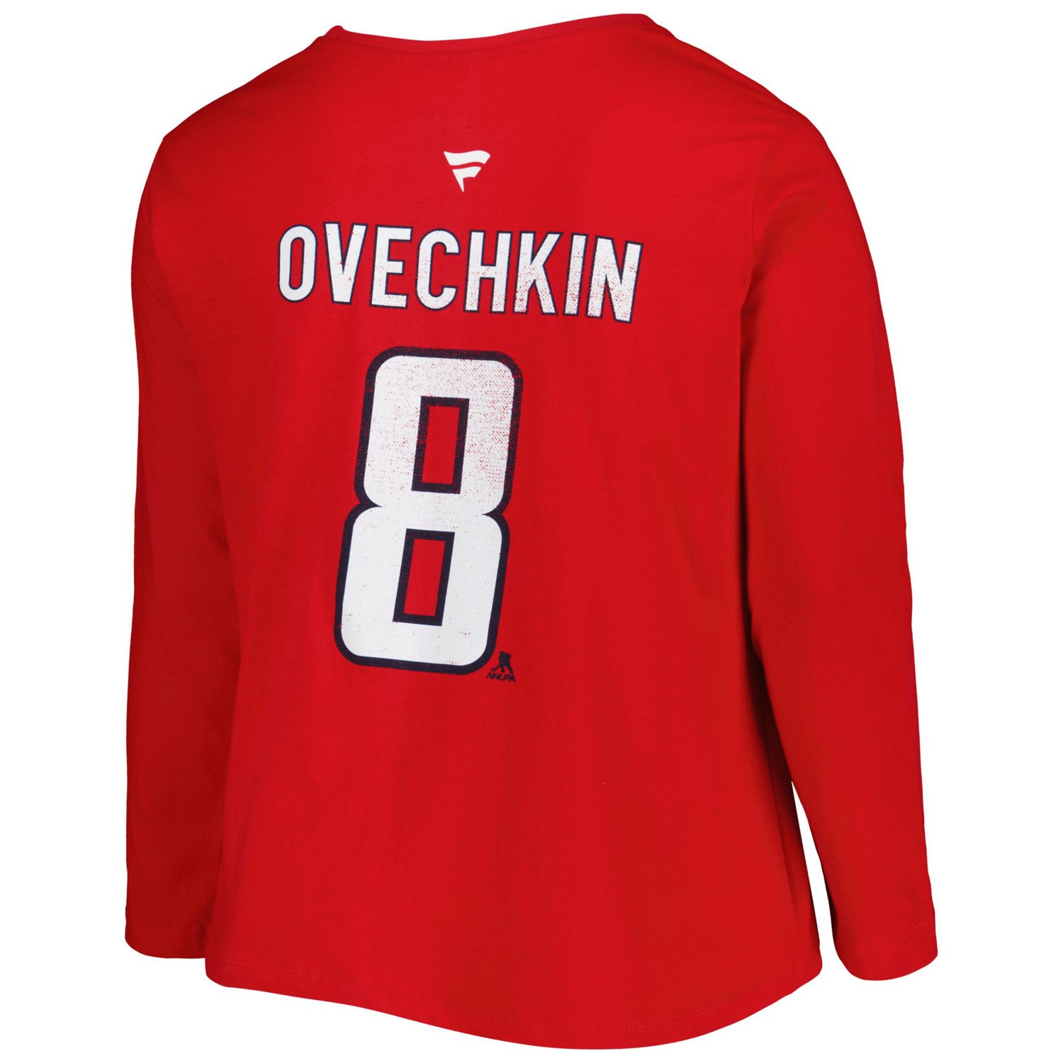 Profile Alexander Ovechkin Washington Capitals Plus Size Distressed Printed Name  Number Long Sleeve T-Shirt - view number 3