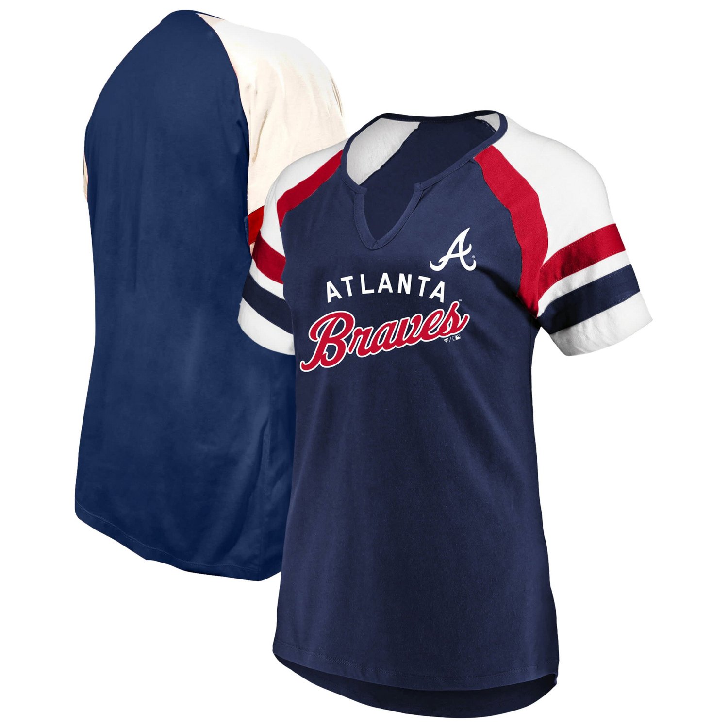 Profile Atlanta Braves Arched Notch Neck T-Shirt