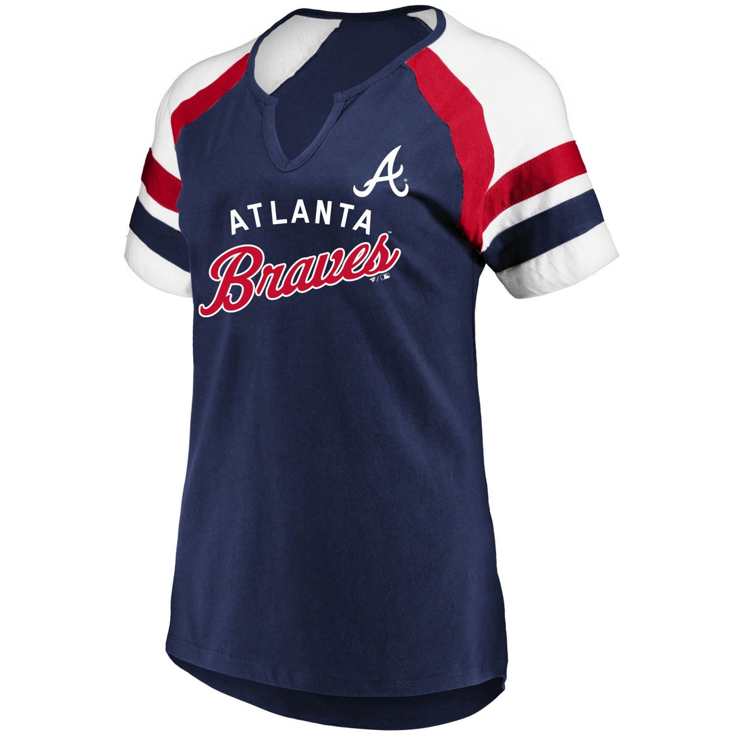 Profile Atlanta Braves Arched Notch Neck T-Shirt - view number 2