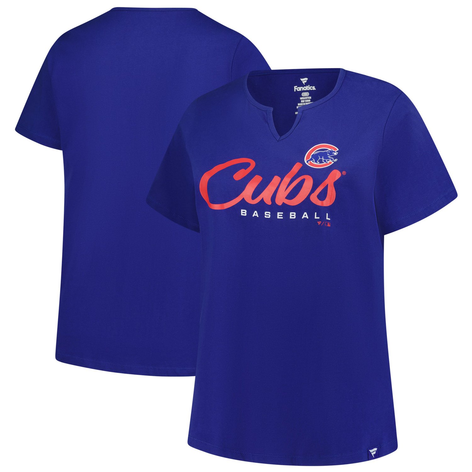 Profile Chicago Cubs Wordmark Notch Neck T-Shirt - view number 1