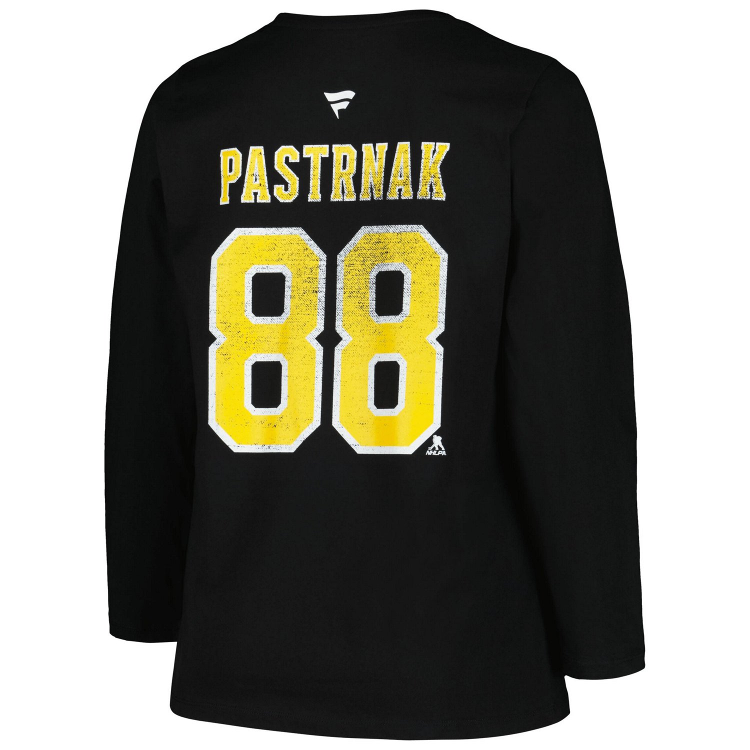 Profile David Pastrnak Boston Bruins Plus Size Distressed Printed Name  Number Long Sleeve T-Shirt                               - view number 3