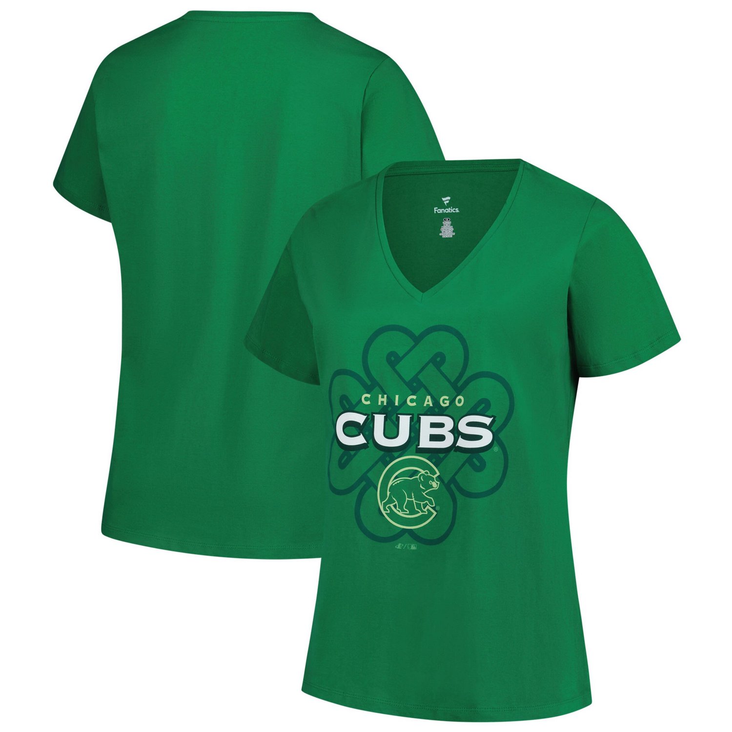 Profile Kelly Chicago Cubs Plus Size Celtic V-Neck T-Shirt                                                                       - view number 1