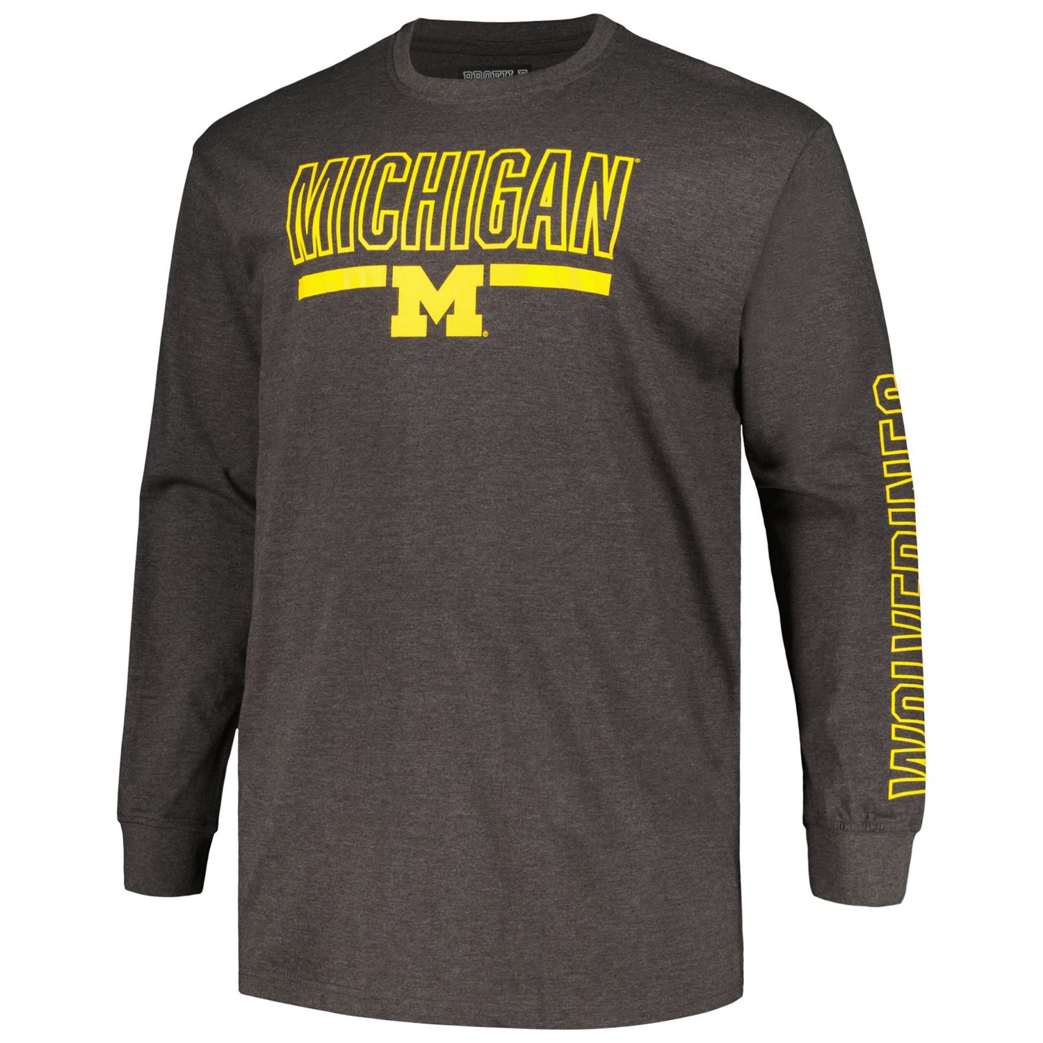 Profile Michigan Wolverines Big  Tall Two-Hit Graphic Long Sleeve T-Shirt - view number 2