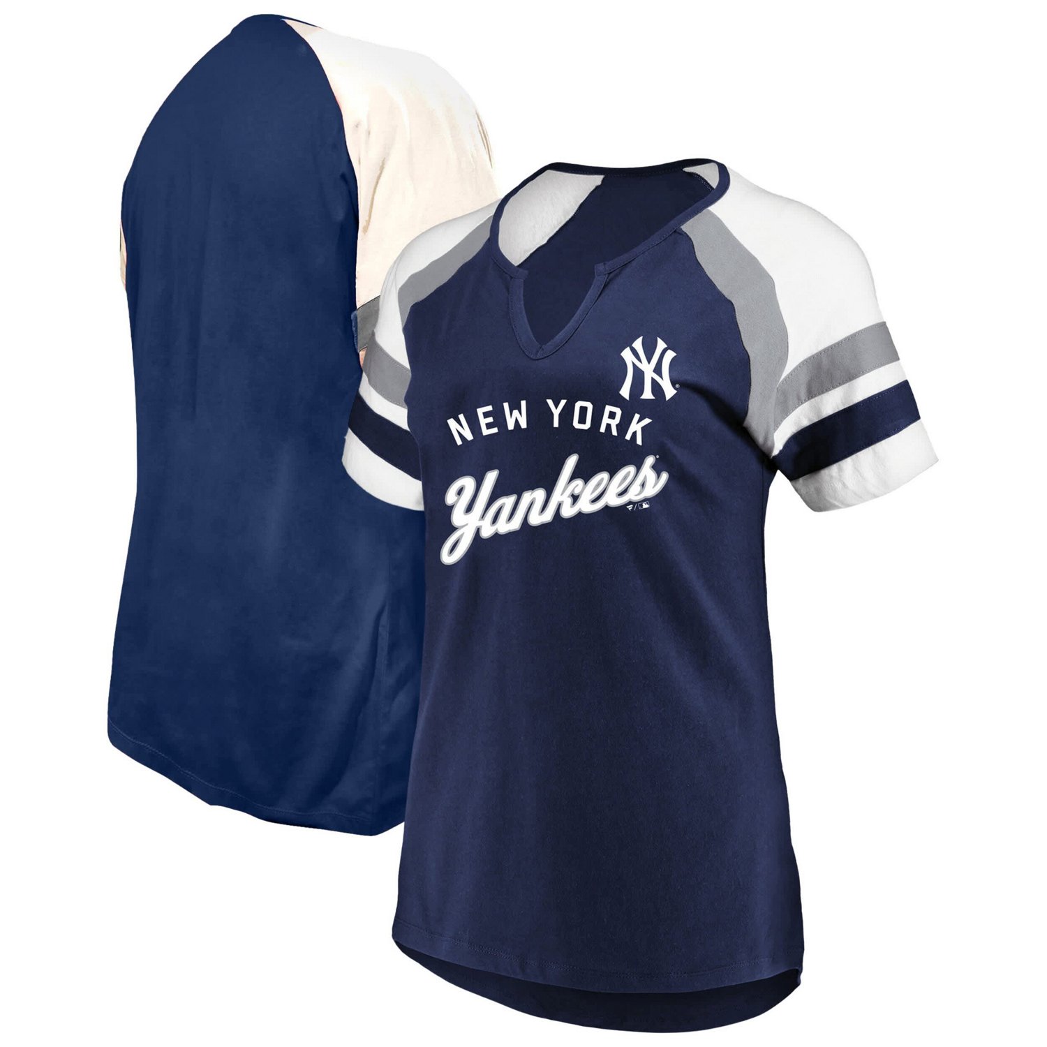 Profile New York Yankees Arched Notch Neck T-Shirt