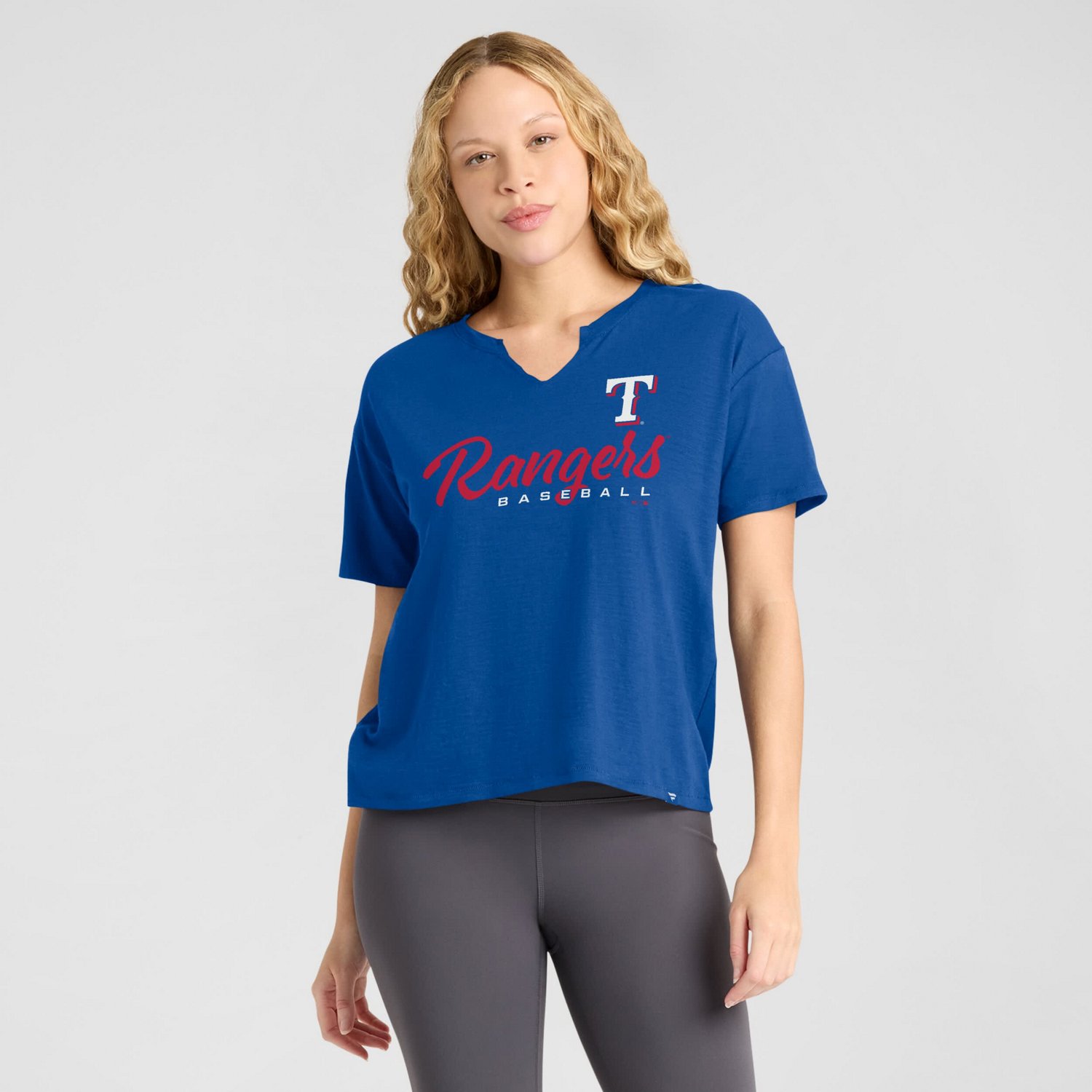 Profile Texas Rangers Plus Size Wordmark Notch Neck T-Shirt - view number 4