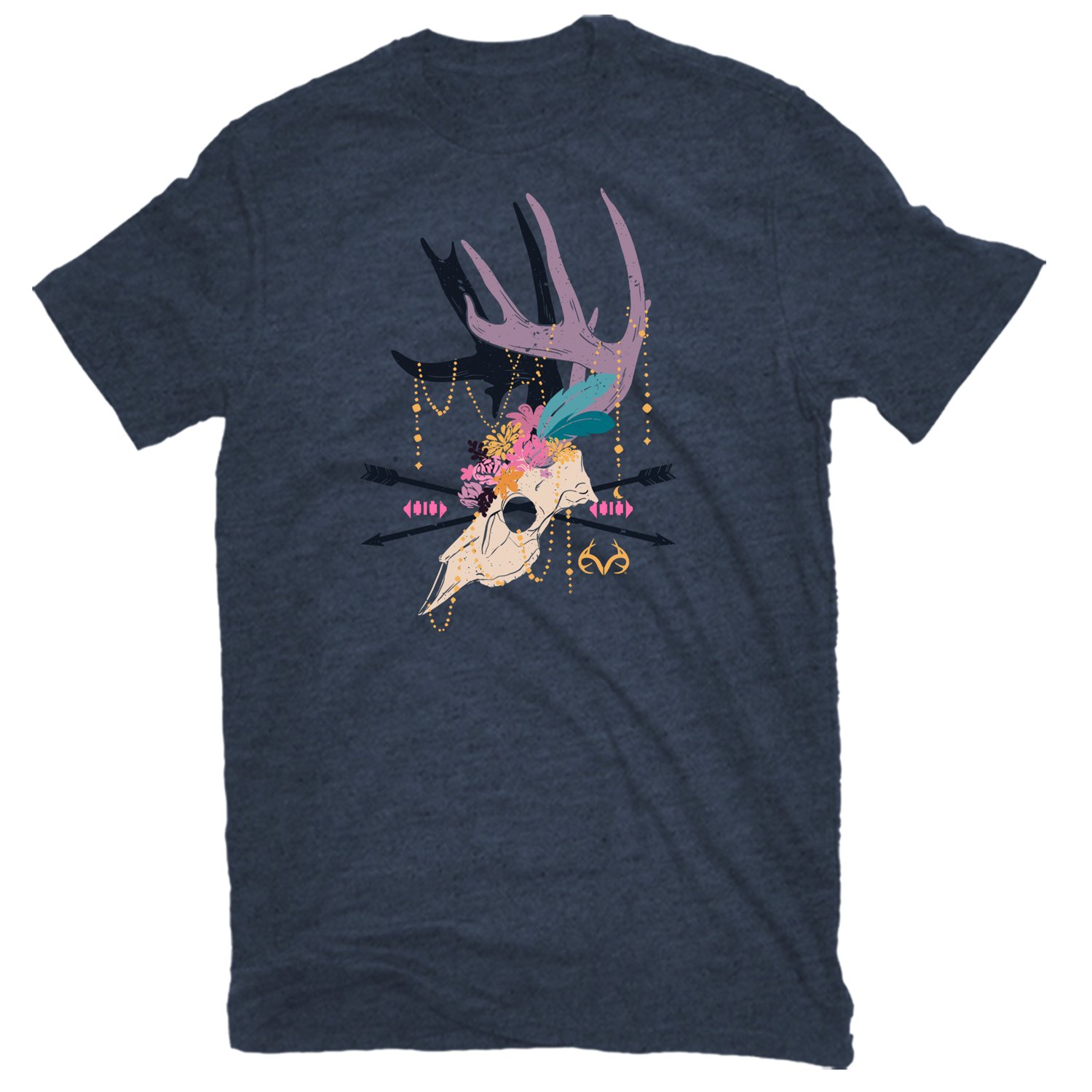 Realtree Women's Floral Bejeweled Euro Mountain Short Sleeve T-shirt