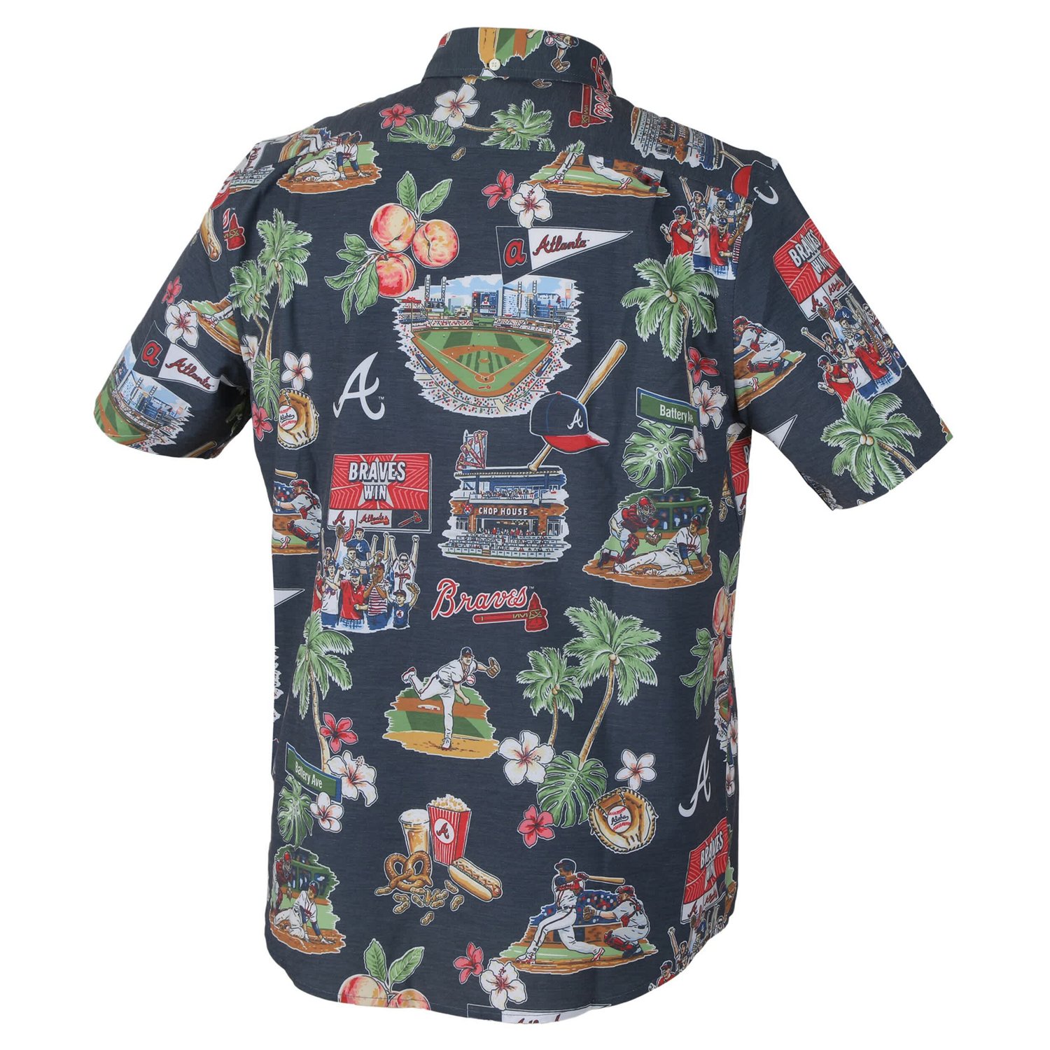 Reyn Spooner Atlanta Braves Scenic Tri-Blend Performance Button-Up Top