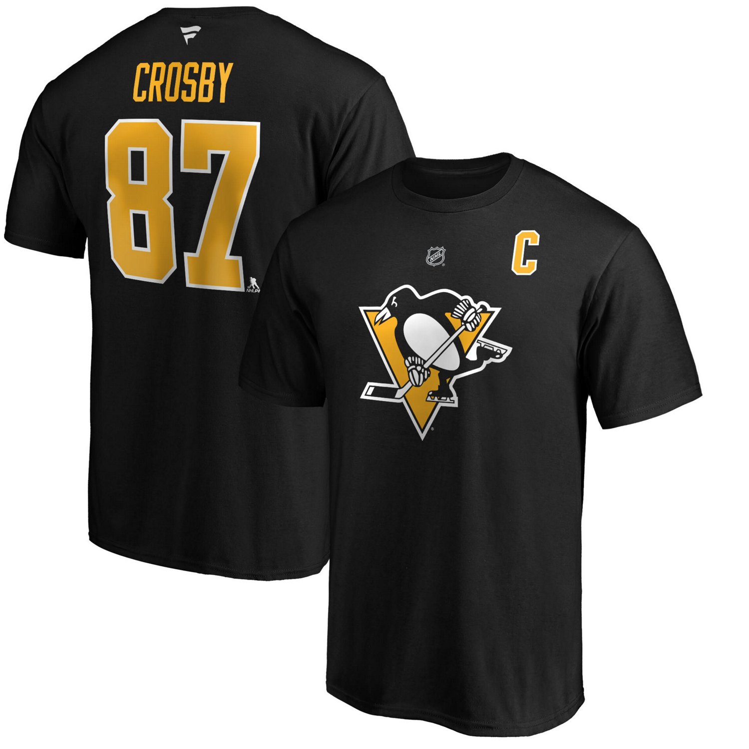 Sidney Crosby Pittsburgh Penguins Team Authentic Stack Name  Number T-Shirt
