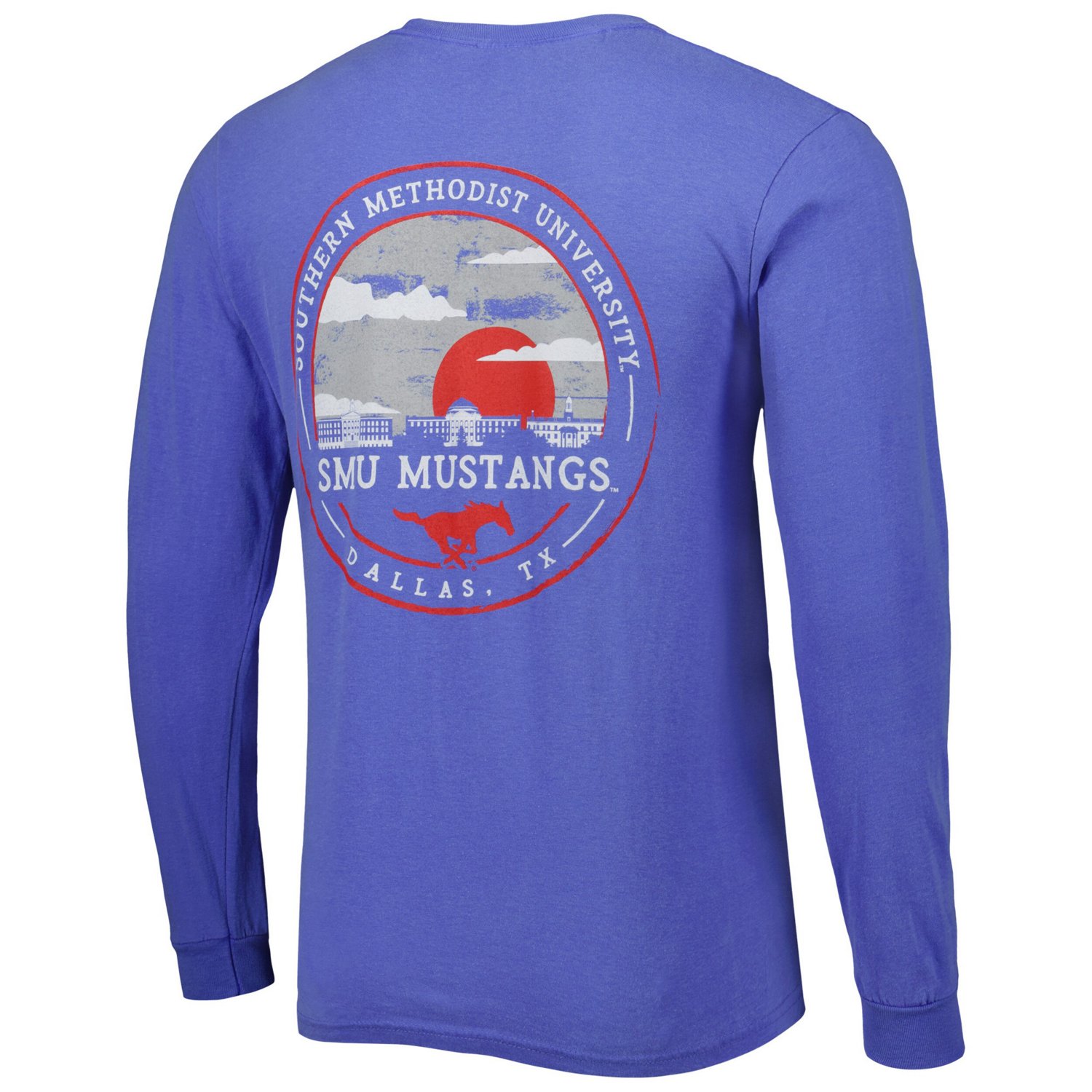 SMU Mustangs Circle Campus Scene Long Sleeve T-Shirt - view number 3
