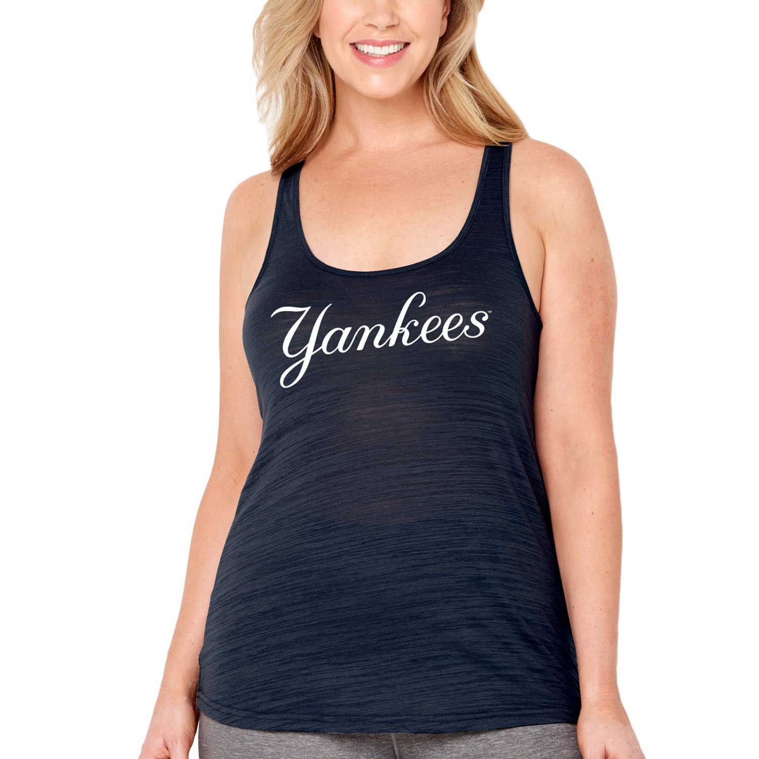 Soft as a Grape New York Yankees Plus Size Swing for the Fences Racerback Tank Top - view number 4