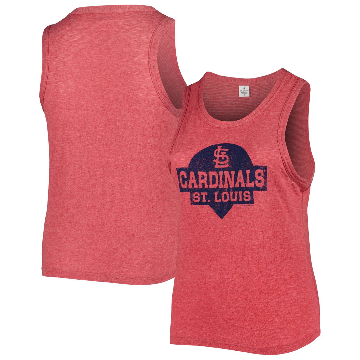 Soft as a Grape St Louis Cardinals Plus Size High Neck Tri-Blend Tank Top - view number 1