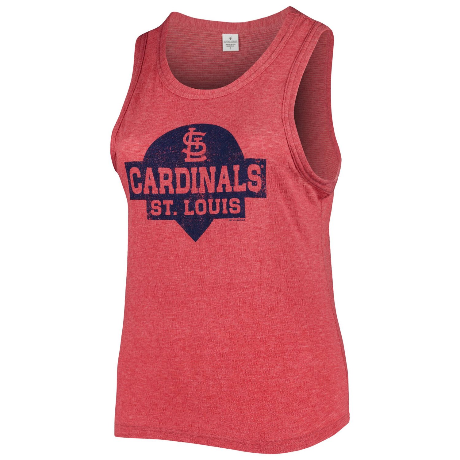 Soft as a Grape St Louis Cardinals Plus Size High Neck Tri-Blend Tank Top - view number 2