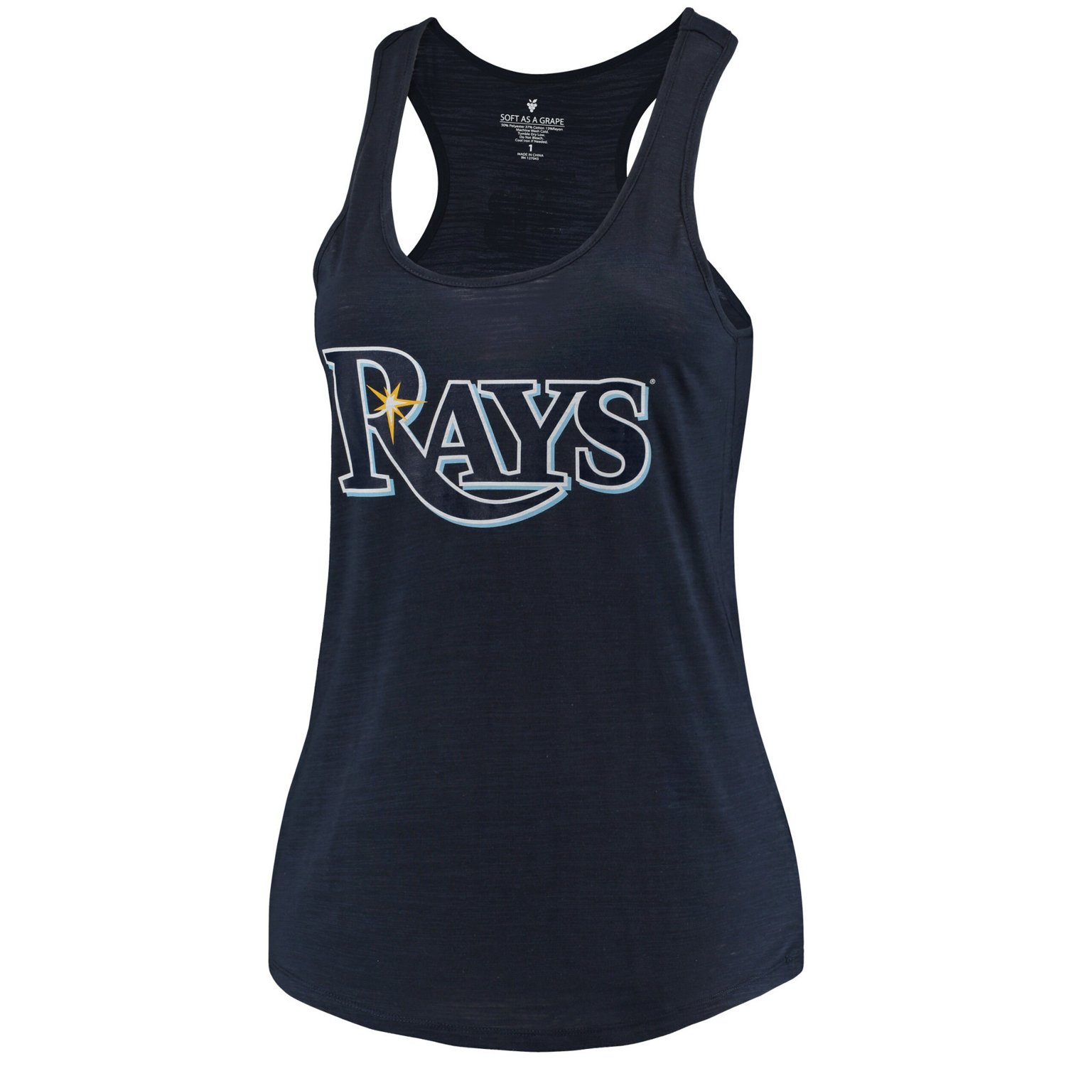 Soft as a Grape Tampa Bay Rays Plus Size Swing for the Fences Racerback Tank Top - view number 2