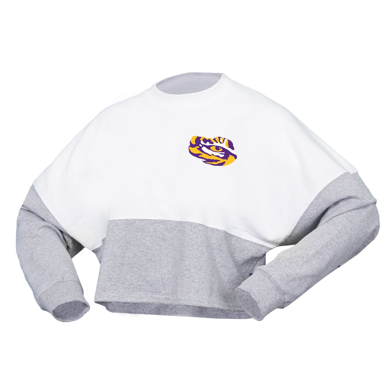 Spirit Jersey LSU Tigers Heather Block Cropped Long Sleeve Jersey T-Shirt - view number 2