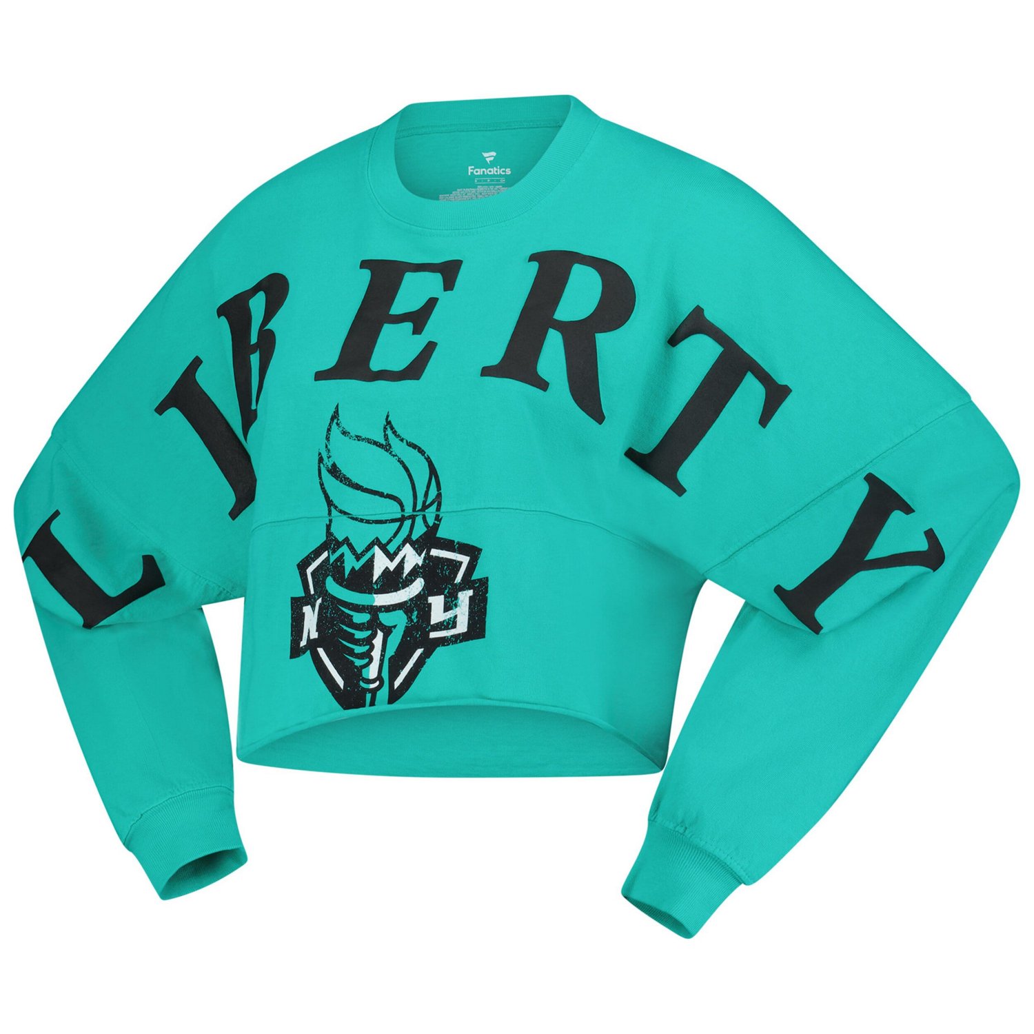 Spirit Jersey New York Liberty Jumbo Print Oversized Cropped Long-Sleeve T-Shirt - view number 2