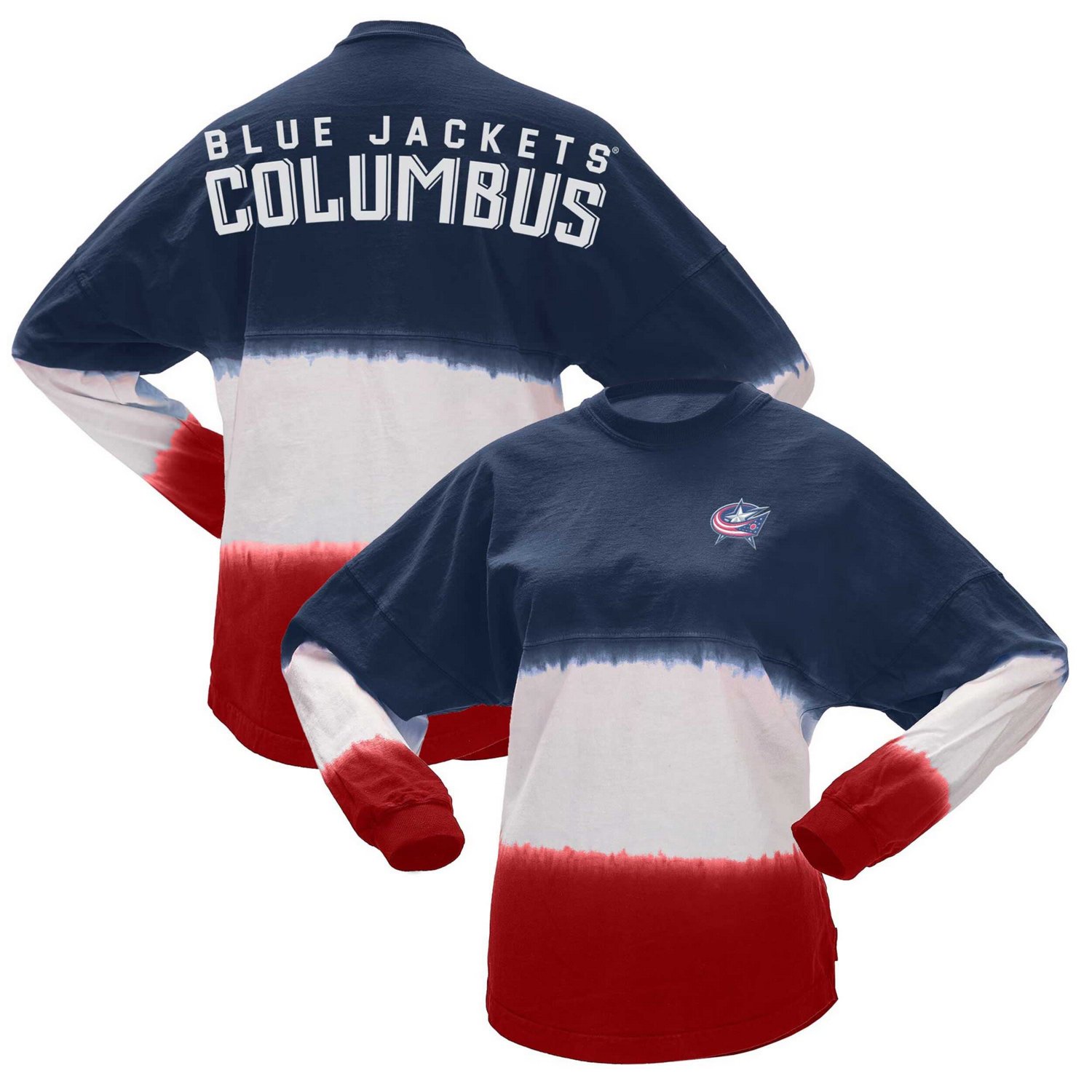 Spirit Jersey /Red Columbus Blue Jackets Ombre Long Sleeve T-Shirt                                                               - view number 1
